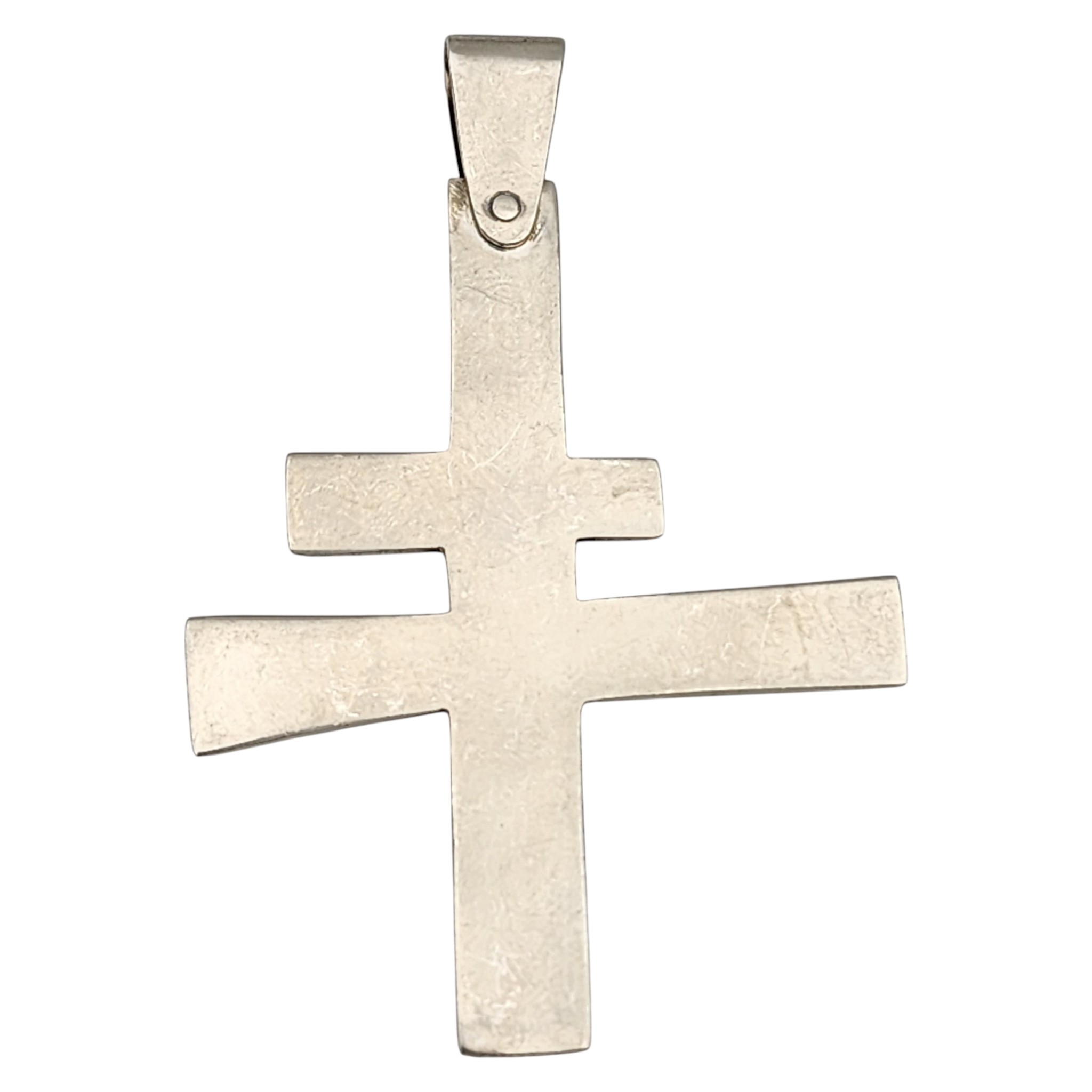 David Anderson Taos for Millicent Rogers Sterling Double-Bar Cross Pendant