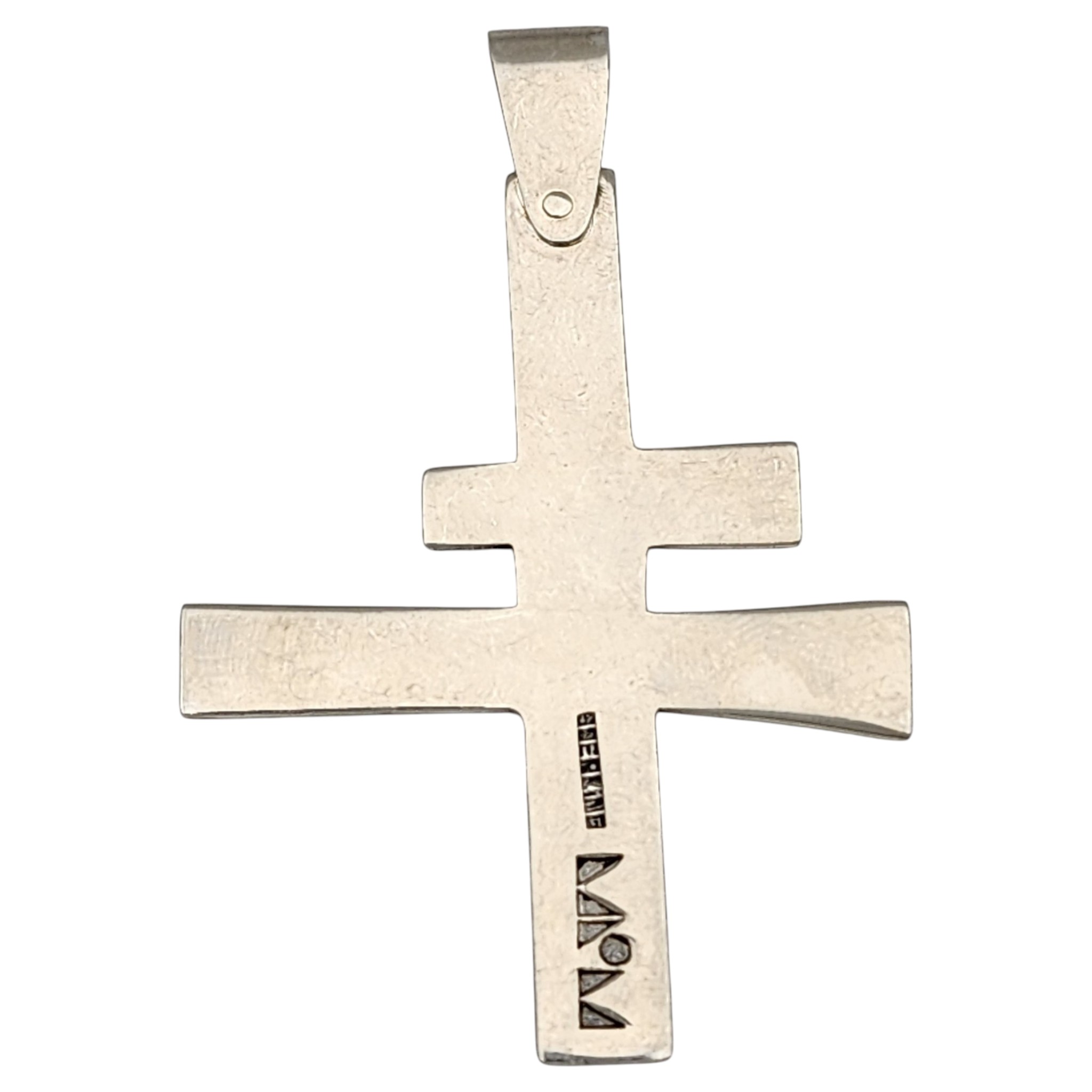 David Anderson Taos for Millicent Rogers Sterling Double-Bar Cross Pendant