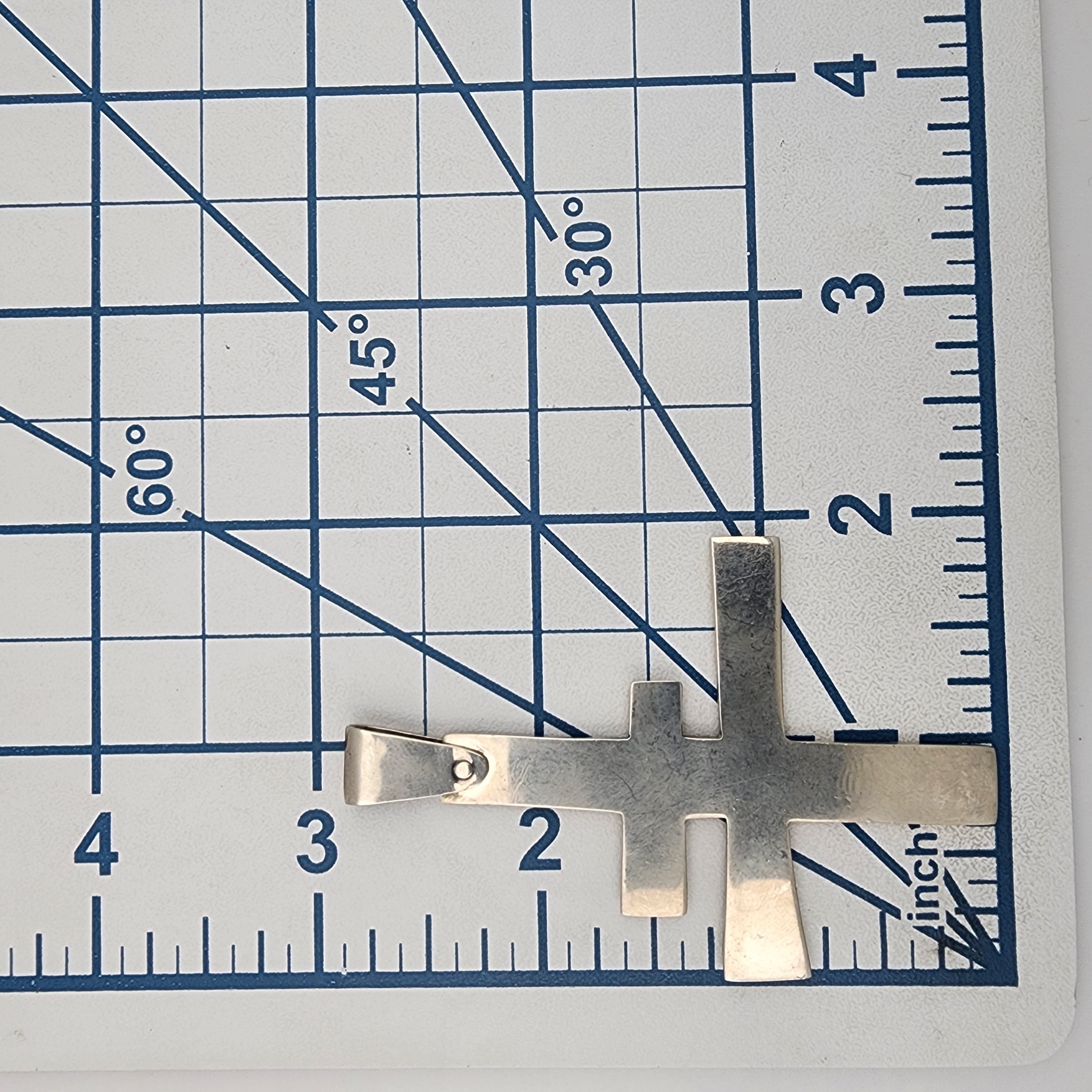 David Anderson Taos for Millicent Rogers Sterling Double-Bar Cross Pendant