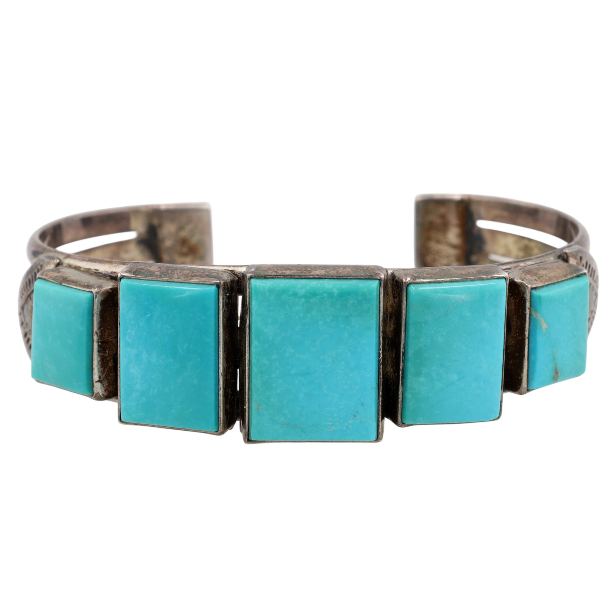 Vintage Navajo Sterling Turquoise Cuff Bracelet