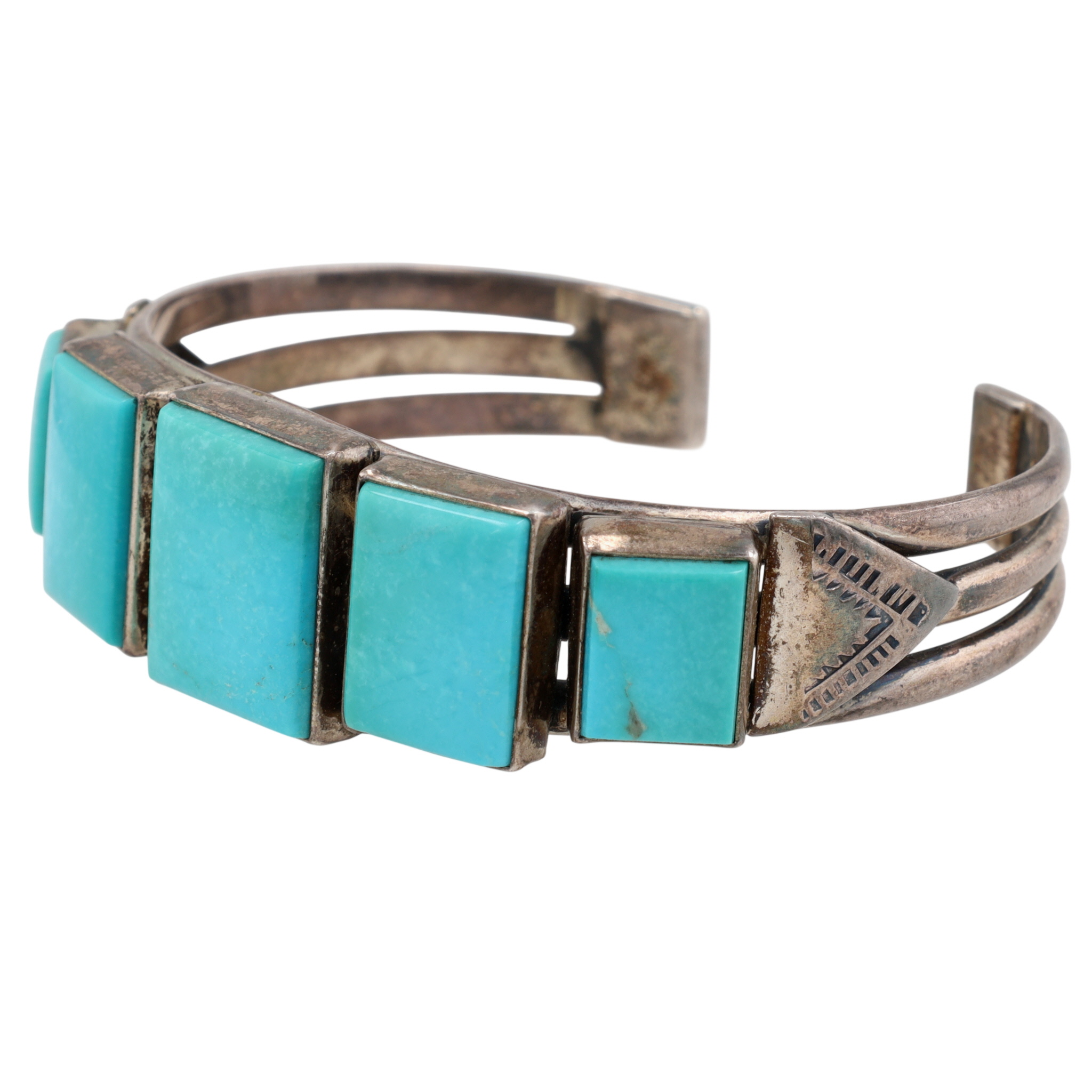 Vintage Navajo Sterling Turquoise Cuff Bracelet