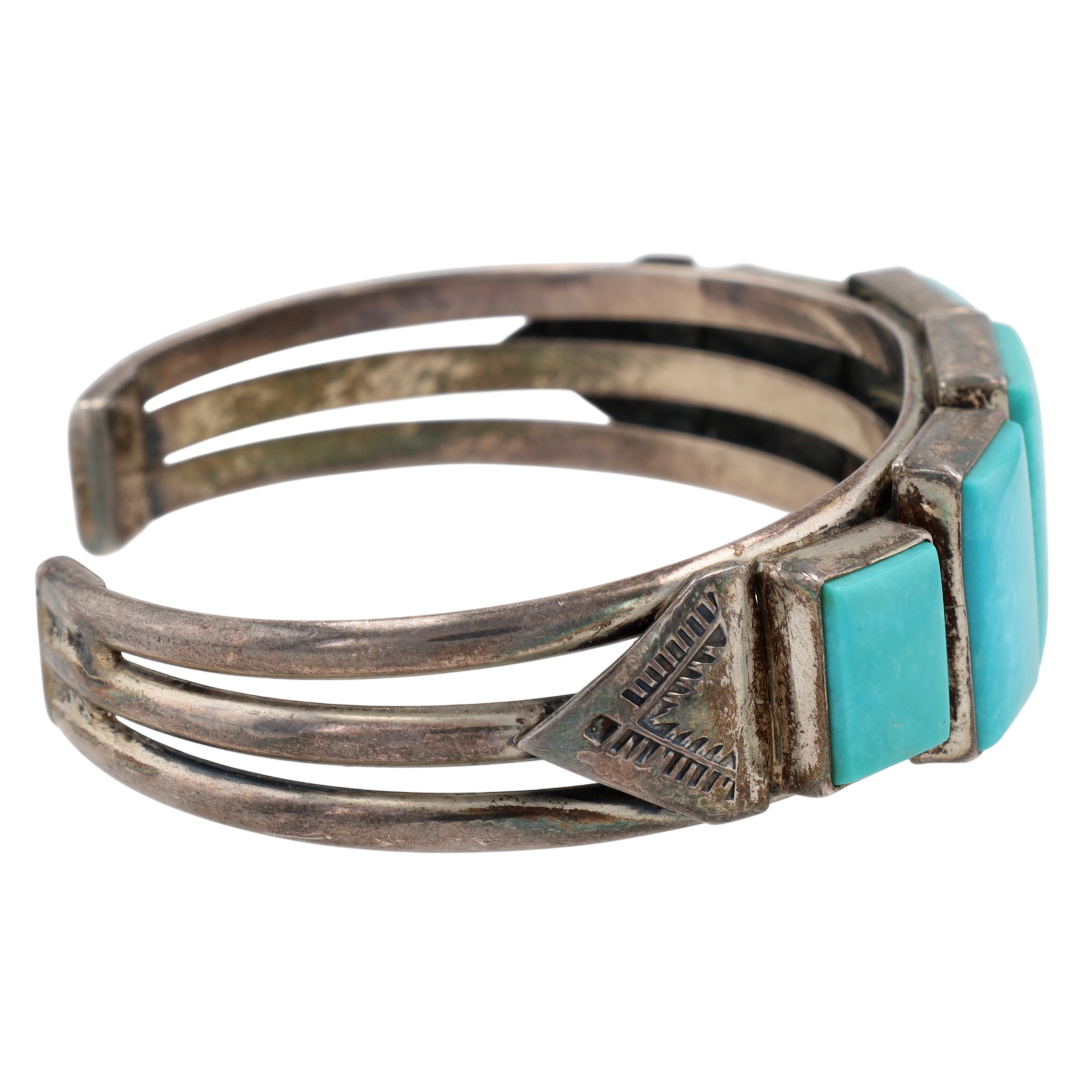 Vintage Navajo Sterling Turquoise Cuff Bracelet