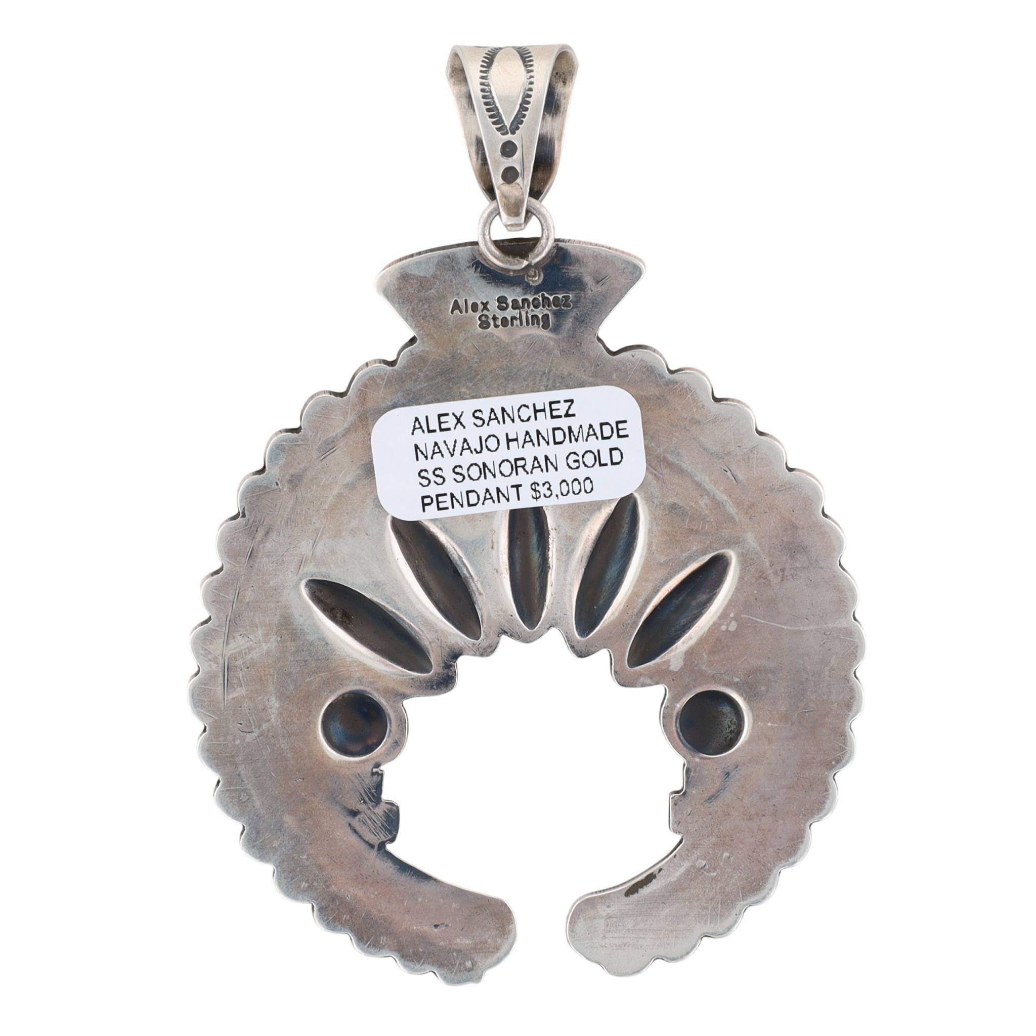 Alex Sanchez Navajo Sterling Sonoran Gold Turquoise Naja Pendant