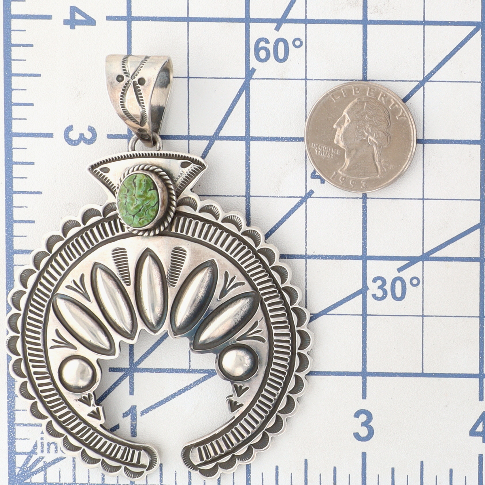 Alex Sanchez Navajo Sterling Sonoran Gold Turquoise Naja Pendant