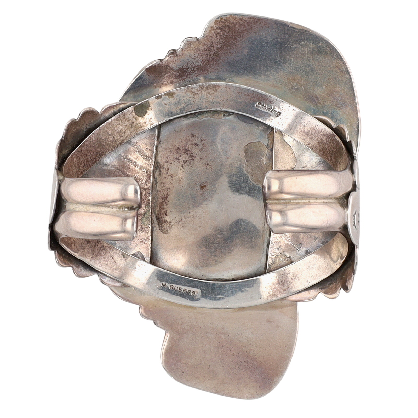Huge M. Guerro Navajo Sterling Turquoise Cuff Bracelet