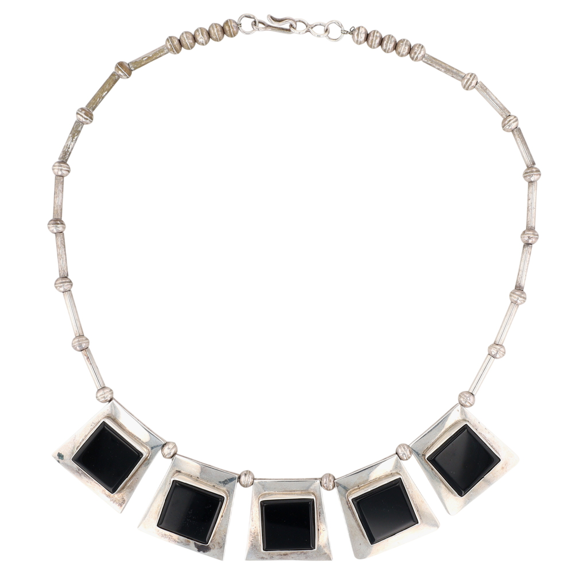 Frank & Sally Ramone Navajo Sterling Onyx Necklace