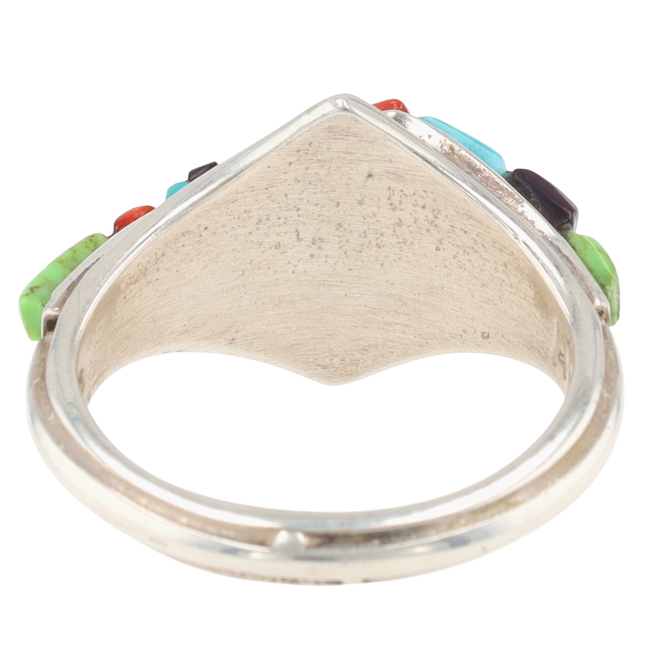 Ambrose Tsosie Navajo Sterling Cobblestone Inlay Ring Sz 9