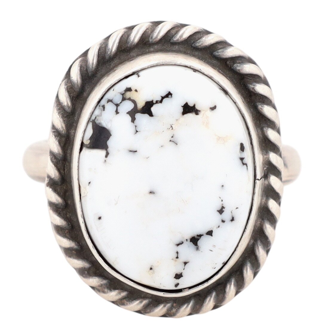 Judith Dixon Navajo Sterling White Buffalo Adjustable Ring