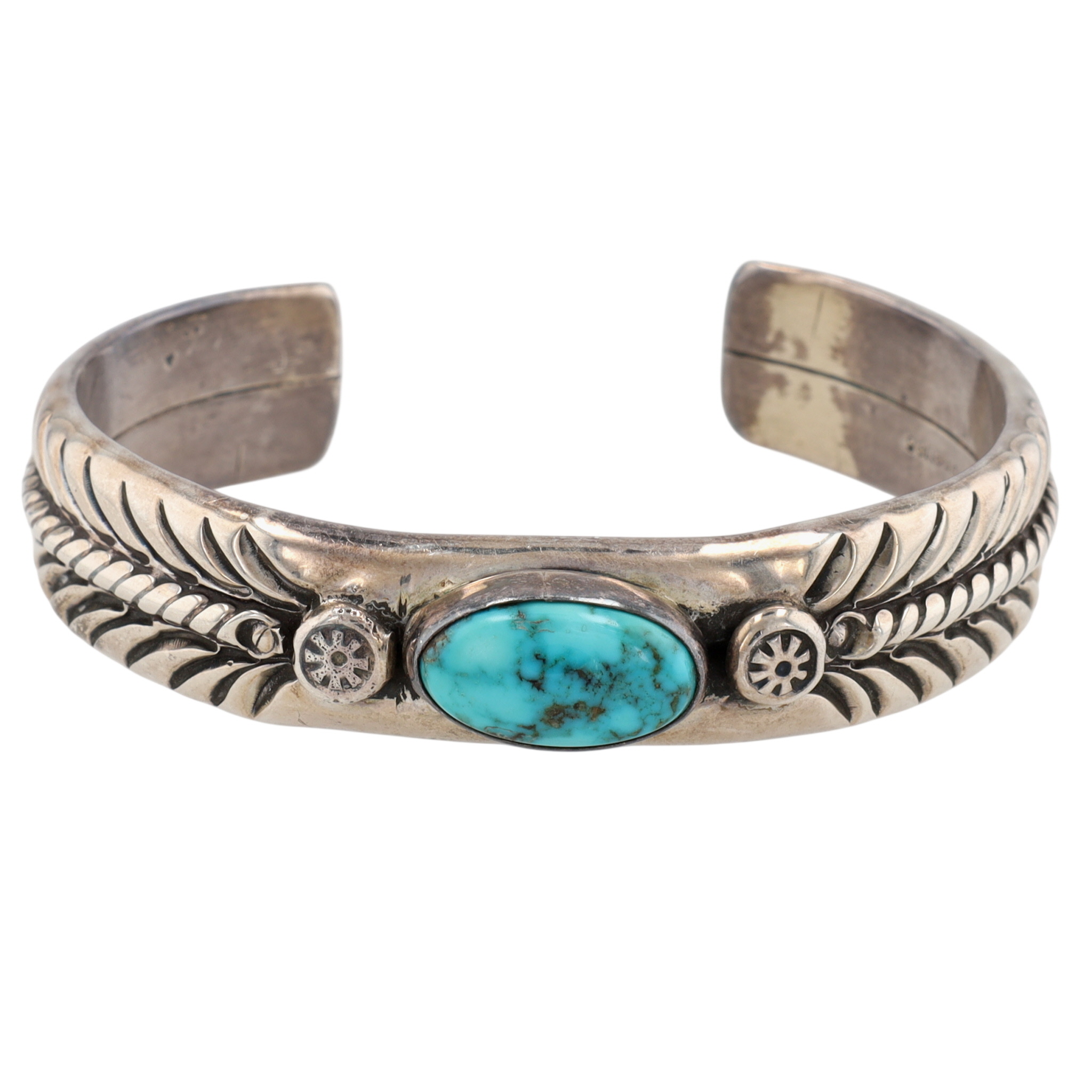 David Reeves Navajo Sterling Turquoise Cuff Bracelet