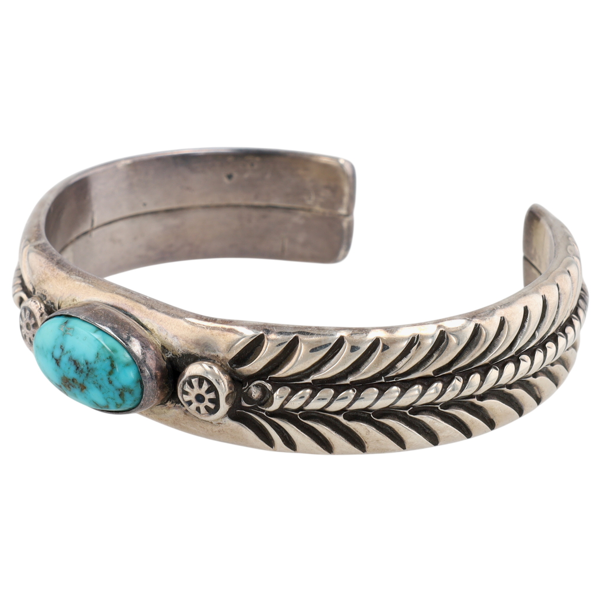 David Reeves Navajo Sterling Turquoise Cuff Bracelet