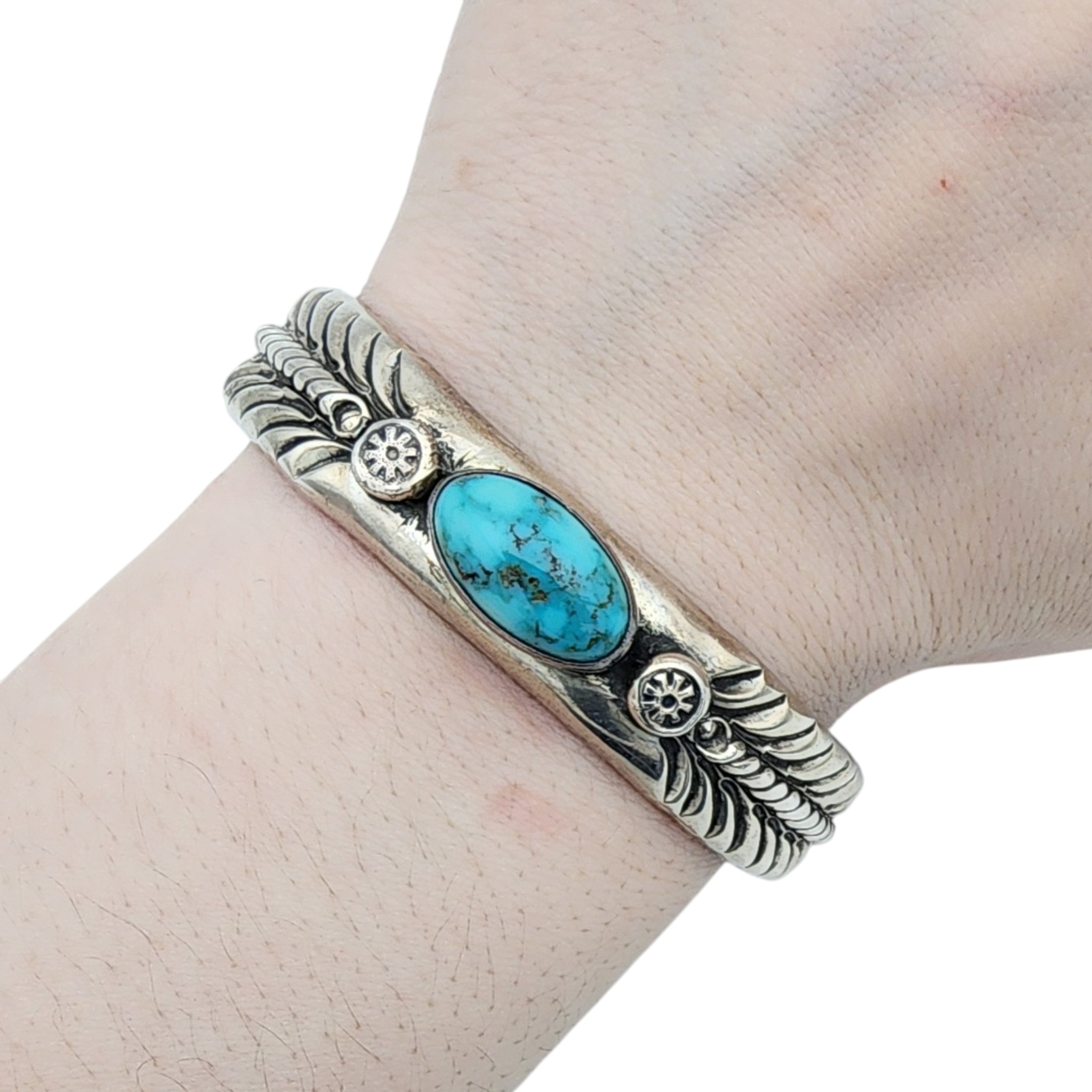 David Reeves Navajo Sterling Turquoise Cuff Bracelet