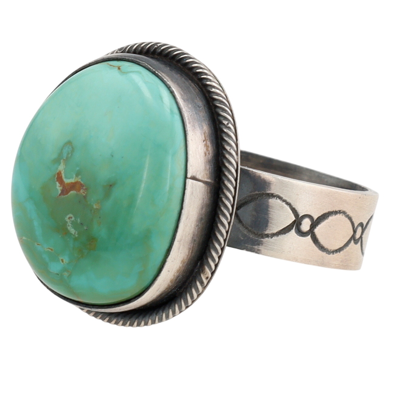 Antoinette Martinez Navajo Sterling Turquoise Ring Sz 10.5