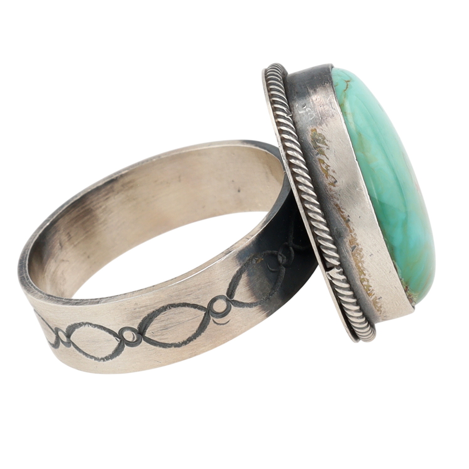 Antoinette Martinez Navajo Sterling Turquoise Ring Sz 10.5