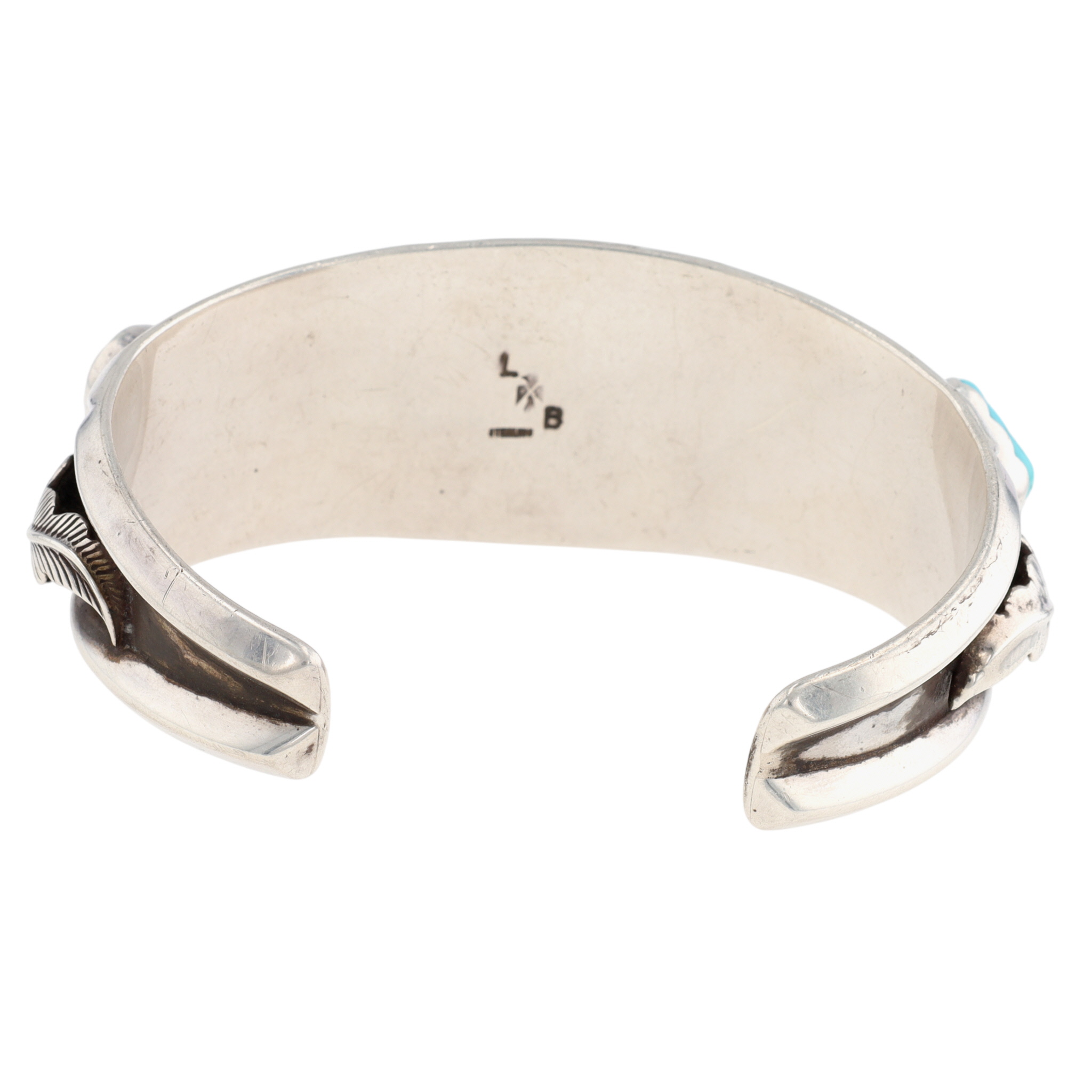 Les Baker Shop Sterling Turquoise Cuff Bracelet