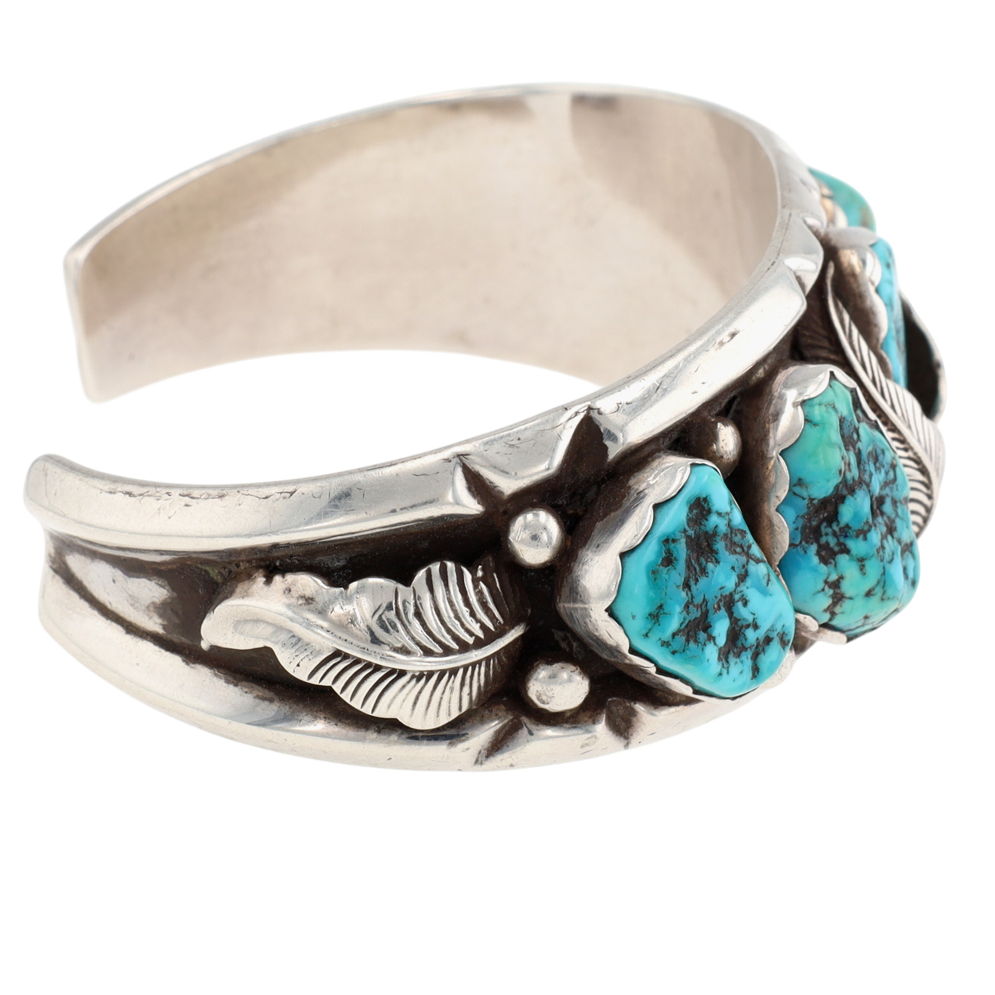 Les Baker Shop Sterling Turquoise Cuff Bracelet