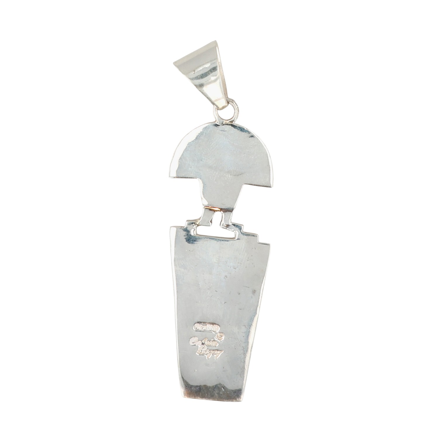 Calvin Begay Navajo Sterling Multi-Stone Inlay Kachina Pendant
