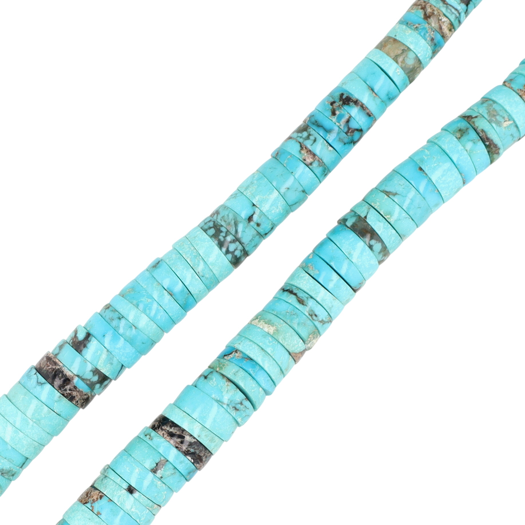 Vintage Santo Domingo Sterling Turquoise Serpentine Graduated Disc Tab Necklace