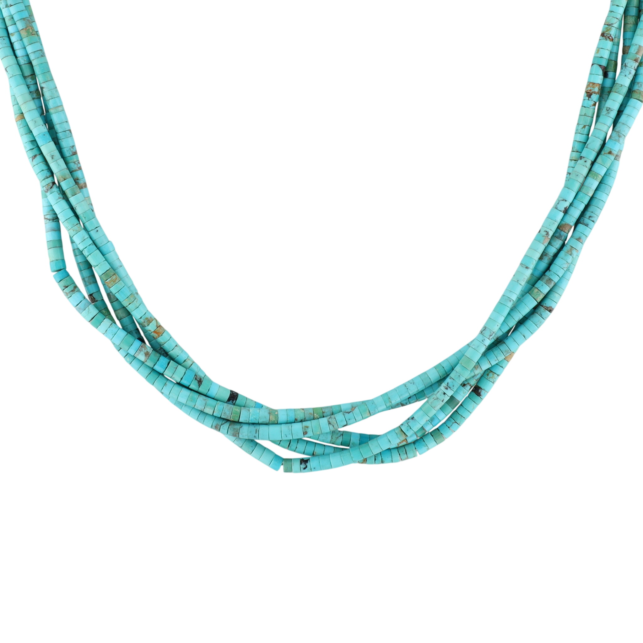 Vintage Santo Domingo Sterling Turquoise Multistrand Necklace