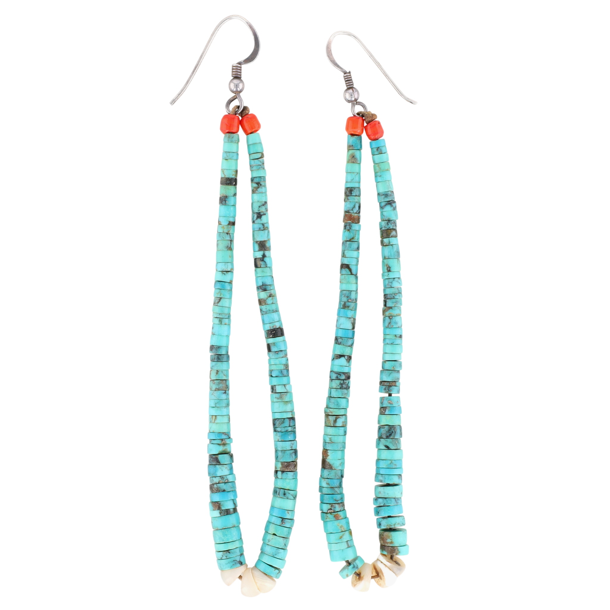 Vintage Santo Domingo Sterling Turquoise Coral Jacla Earrings