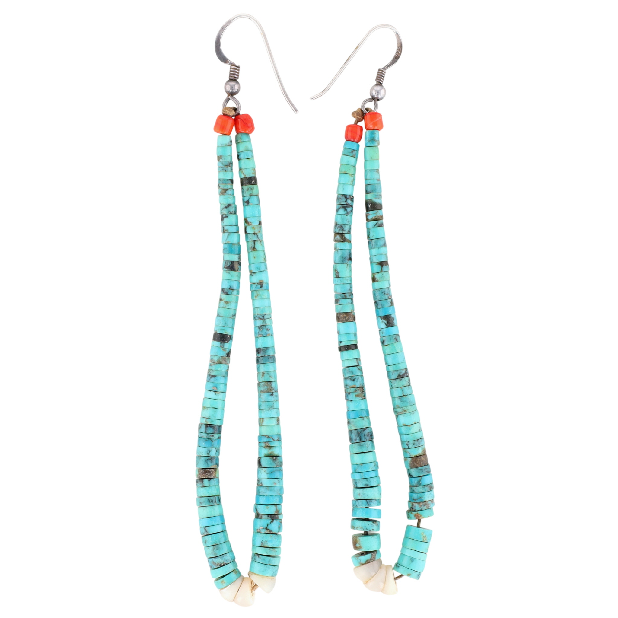 Vintage Santo Domingo Sterling Turquoise Coral Jacla Earrings