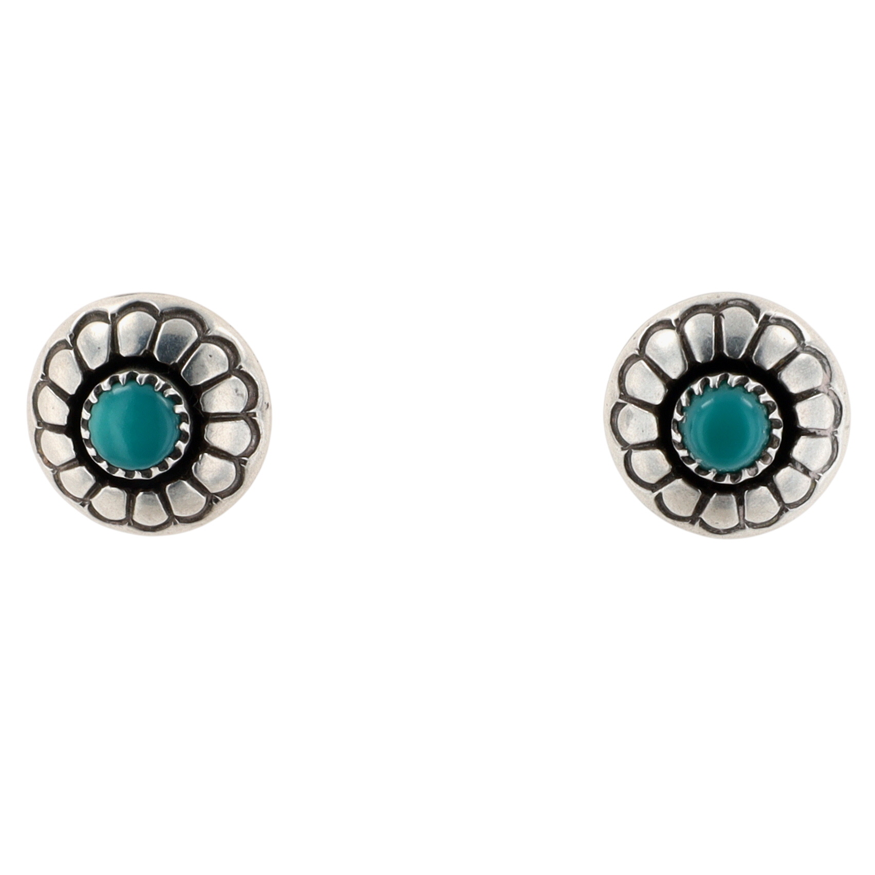 Award Winning Lee Yazzie Navajo Sterling Turquoise Earrings