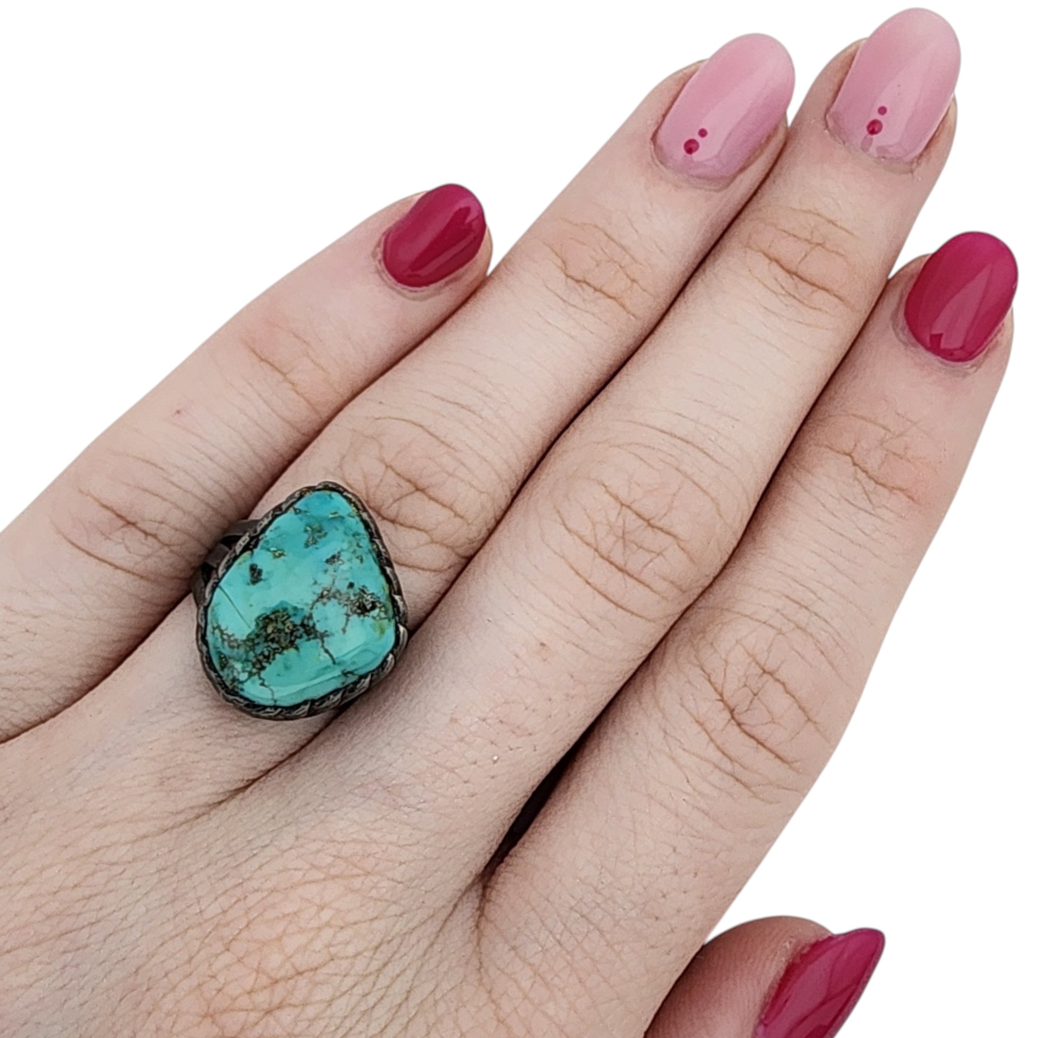 Award Winning Lee Yazzie Navajo Sterling Turquoise Ring Sz 5.75