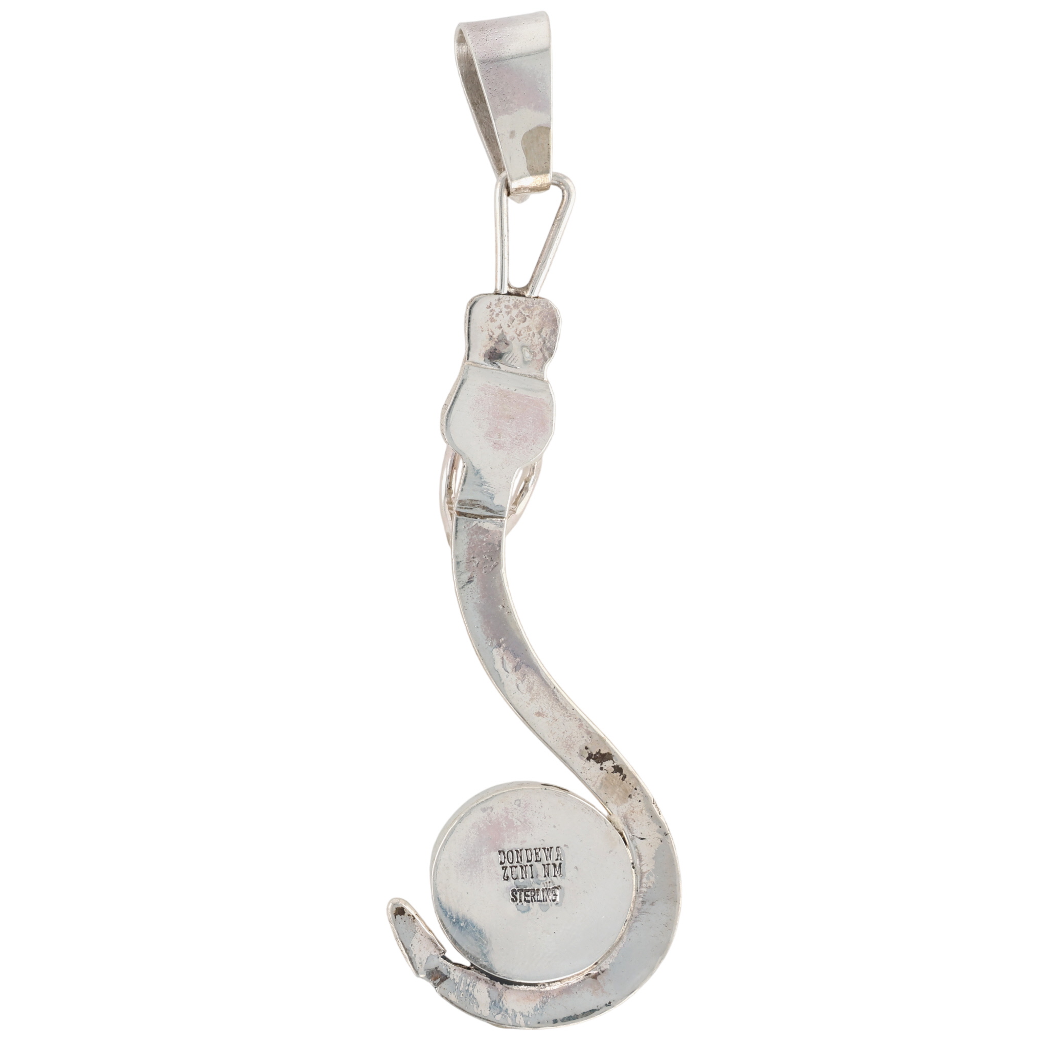 Don Dewa Zuni Sterling Multi-Stone Inlay Sunface Pendant