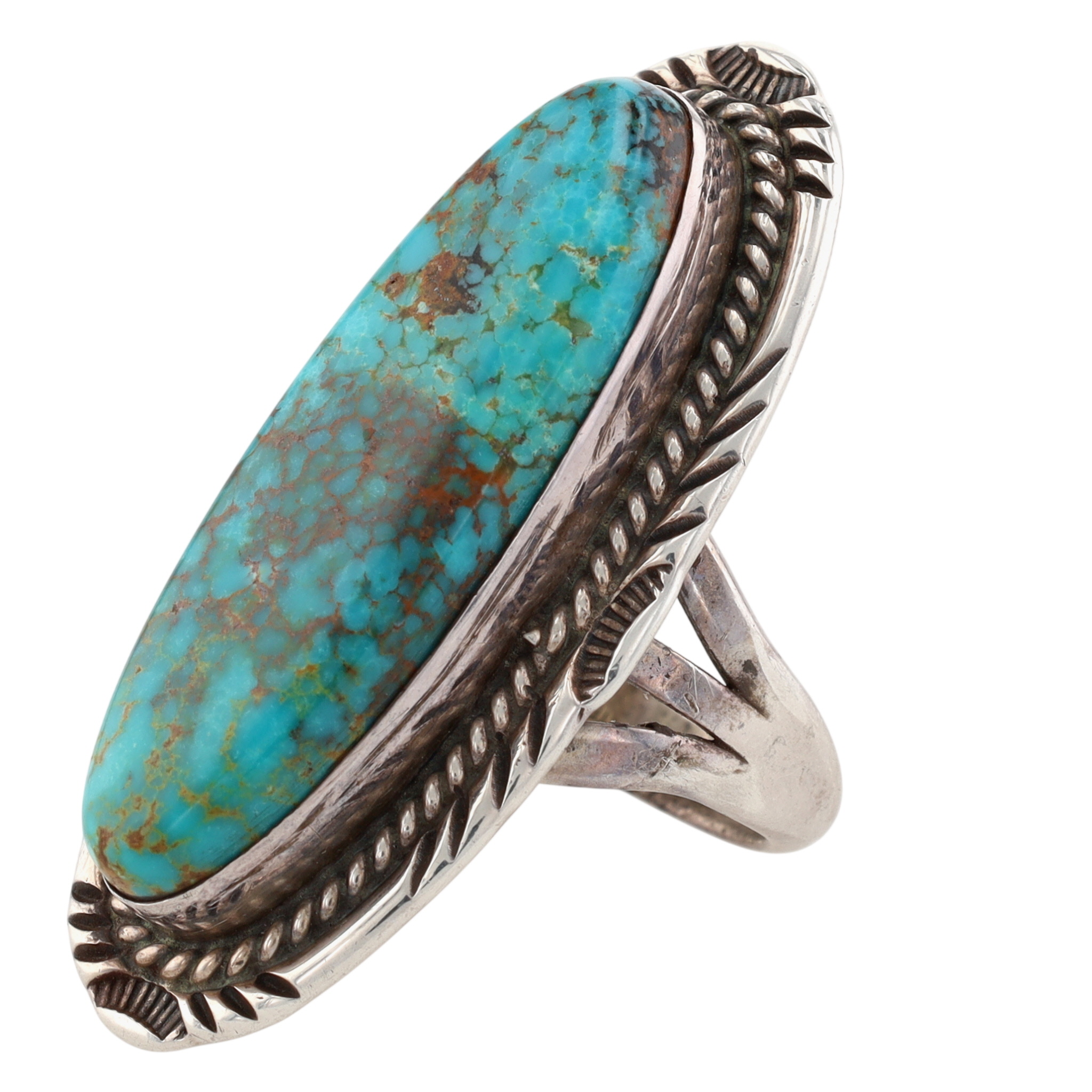 Vintage Navajo Sterling Turquoise Ring Sz 9