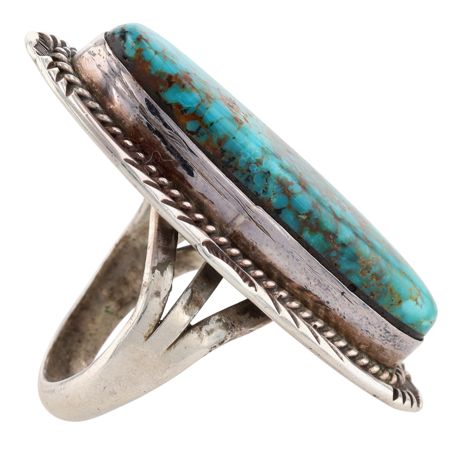 Vintage Navajo Sterling Turquoise Ring Sz 9