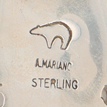 Alonzo Mariano Navajo Sterling Turquoise Knifewing Stamped Pendant