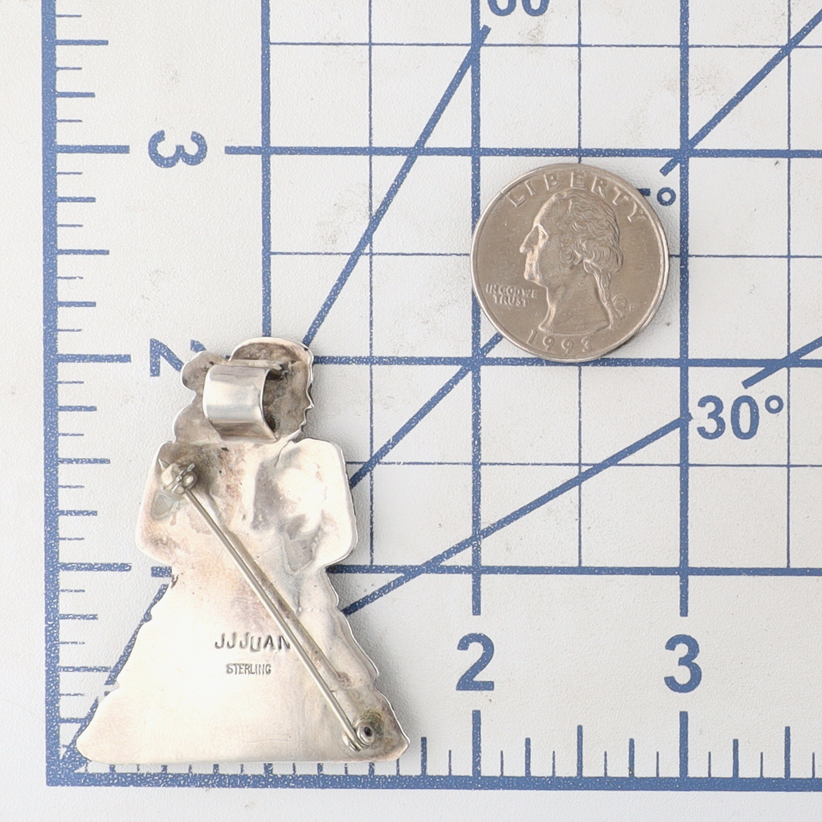 Signed Navajo Sterling Rug Weaver Woman Pendant/Brooch