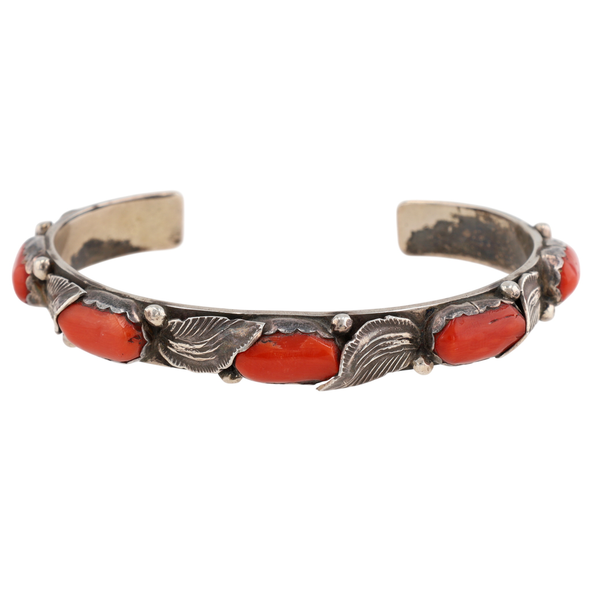 Dan Simplicio Zuni Sterling Coral Cuff Bracelet
