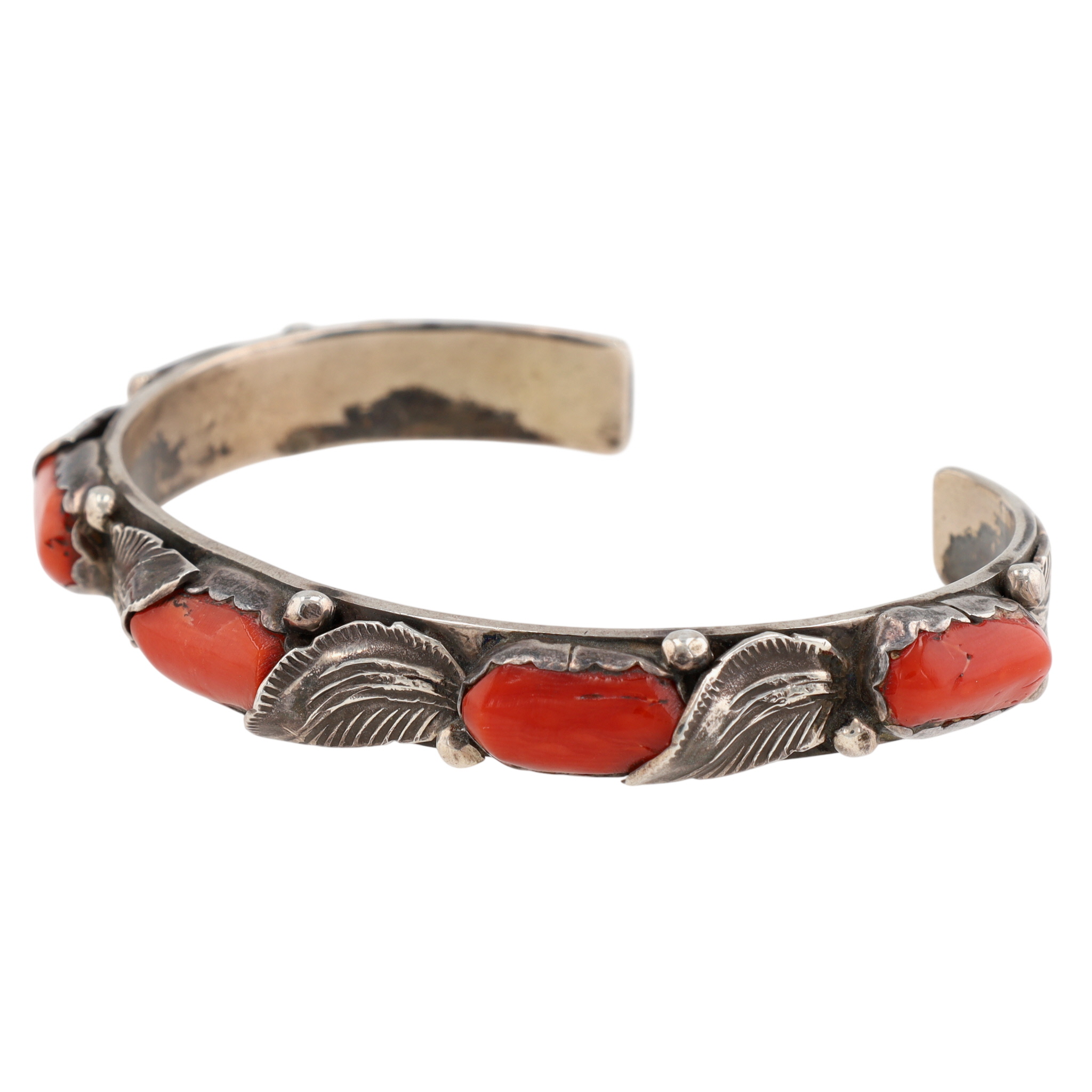 Dan Simplicio Zuni Sterling Coral Cuff Bracelet