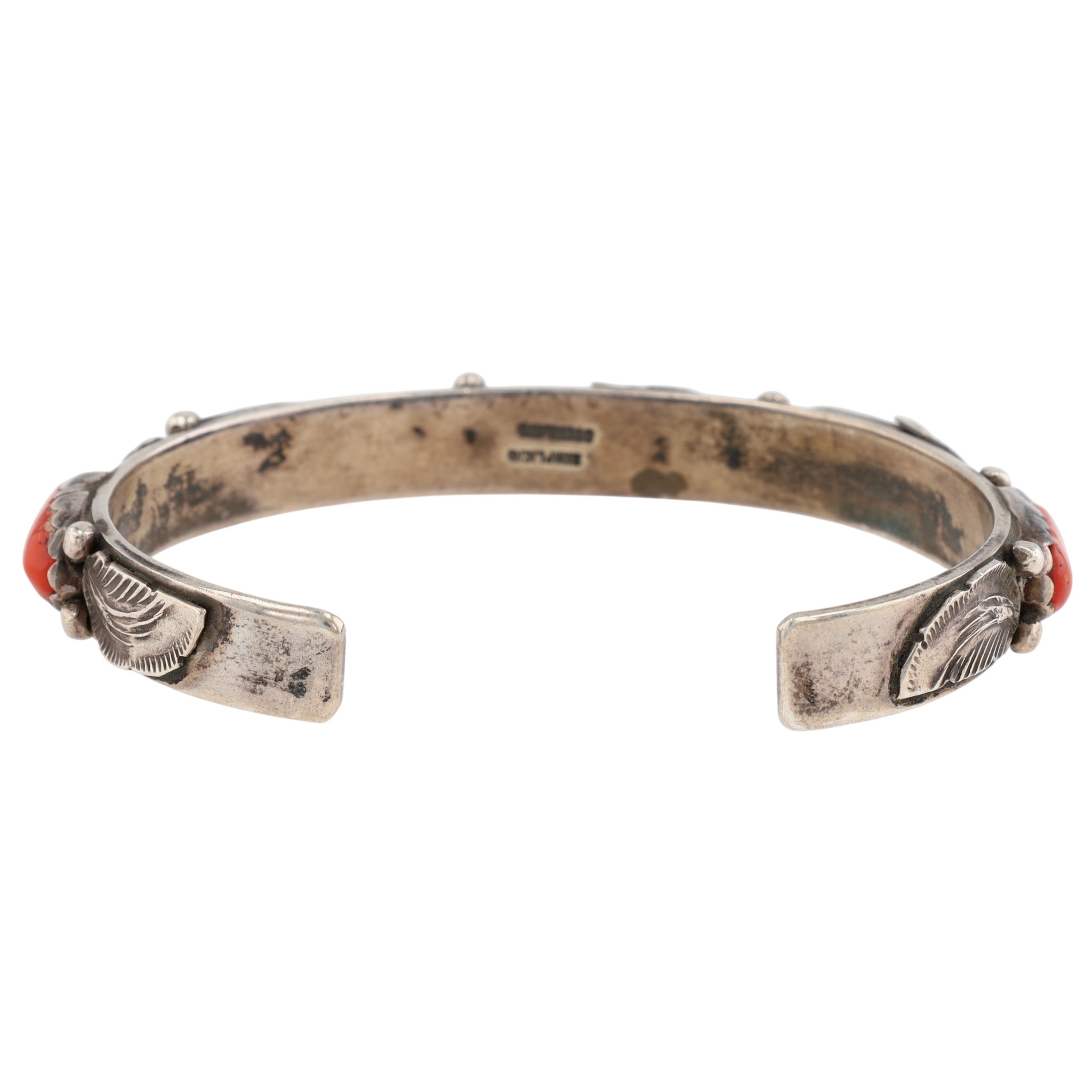 Dan Simplicio Zuni Sterling Coral Cuff Bracelet