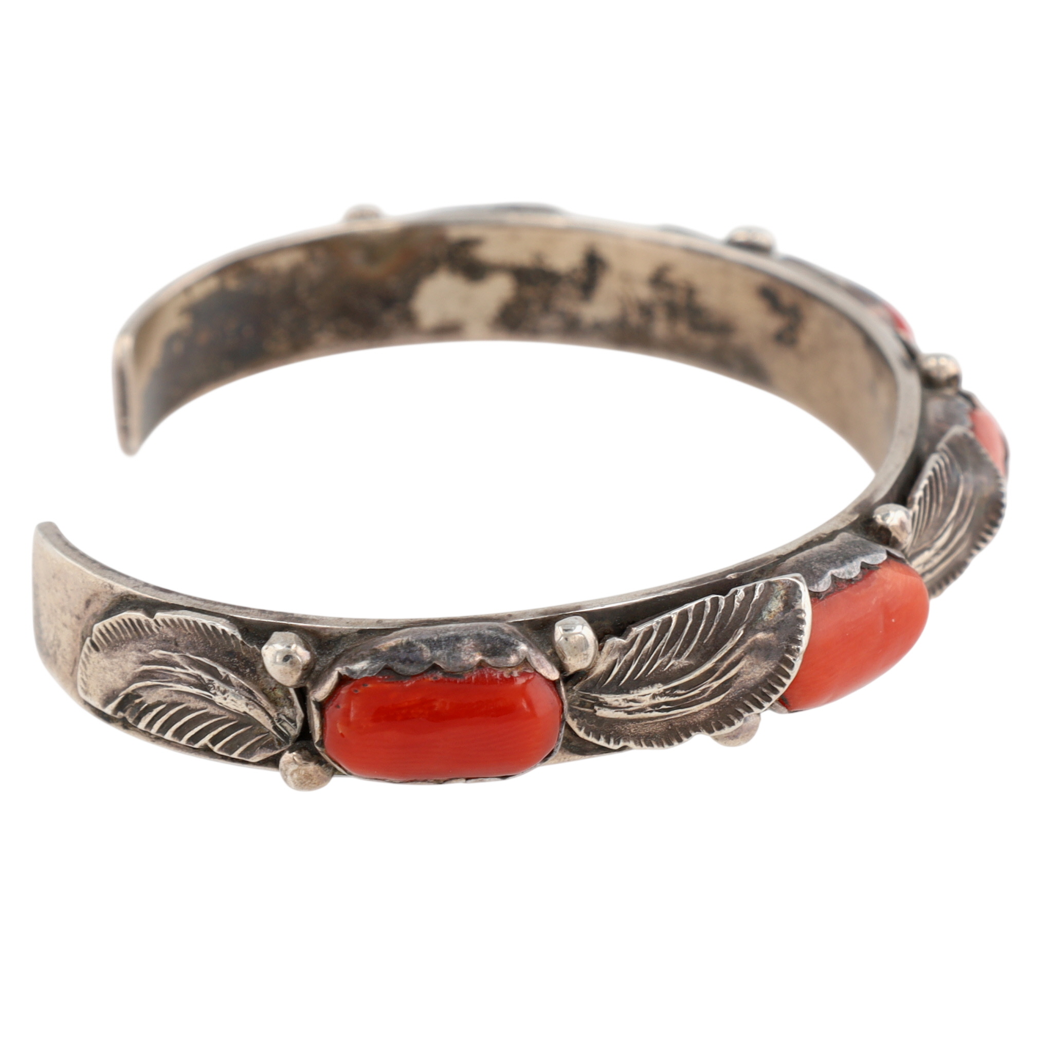Dan Simplicio Zuni Sterling Coral Cuff Bracelet