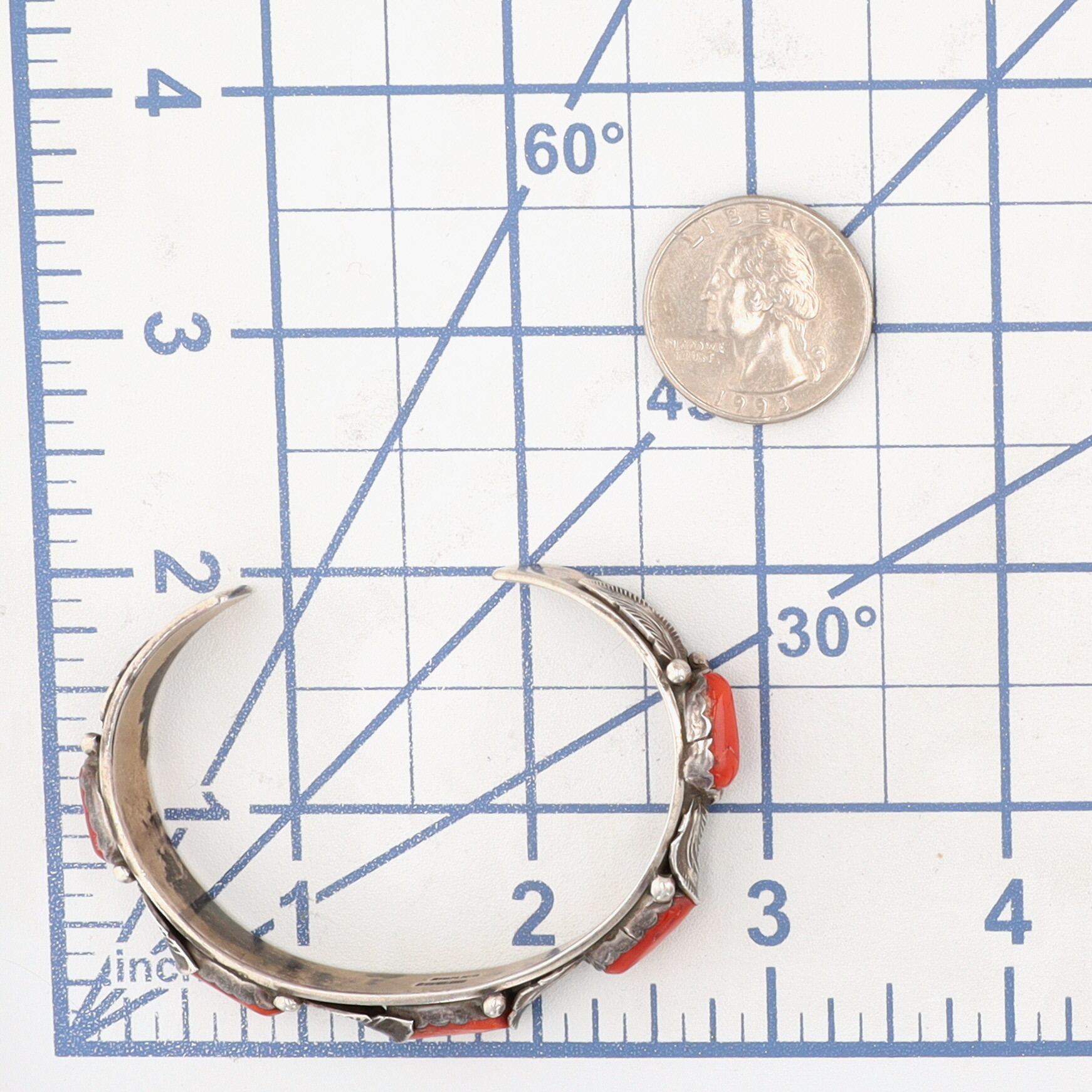 Dan Simplicio Zuni Sterling Coral Cuff Bracelet