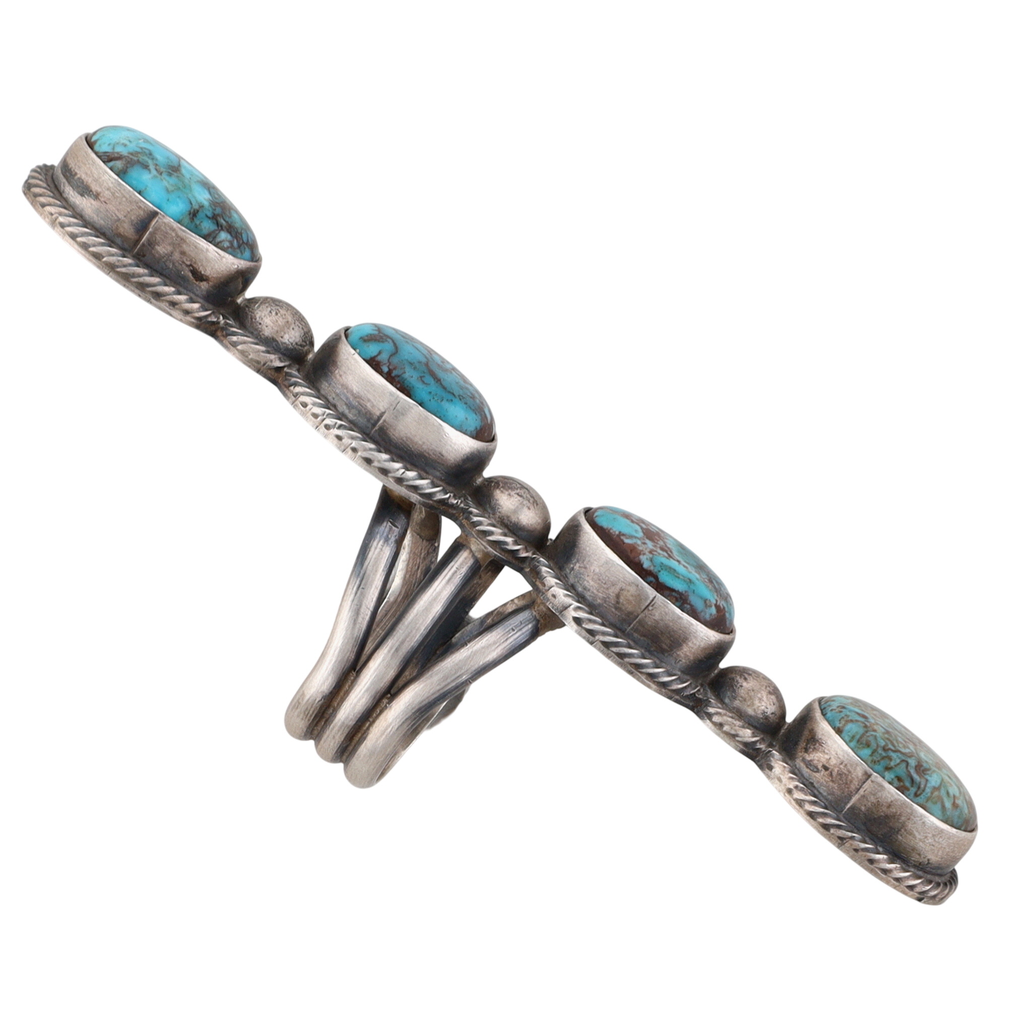 Tim Smith Navajo Sterling Red Mountain Turquoise Finger Length Ring Sz 6.5