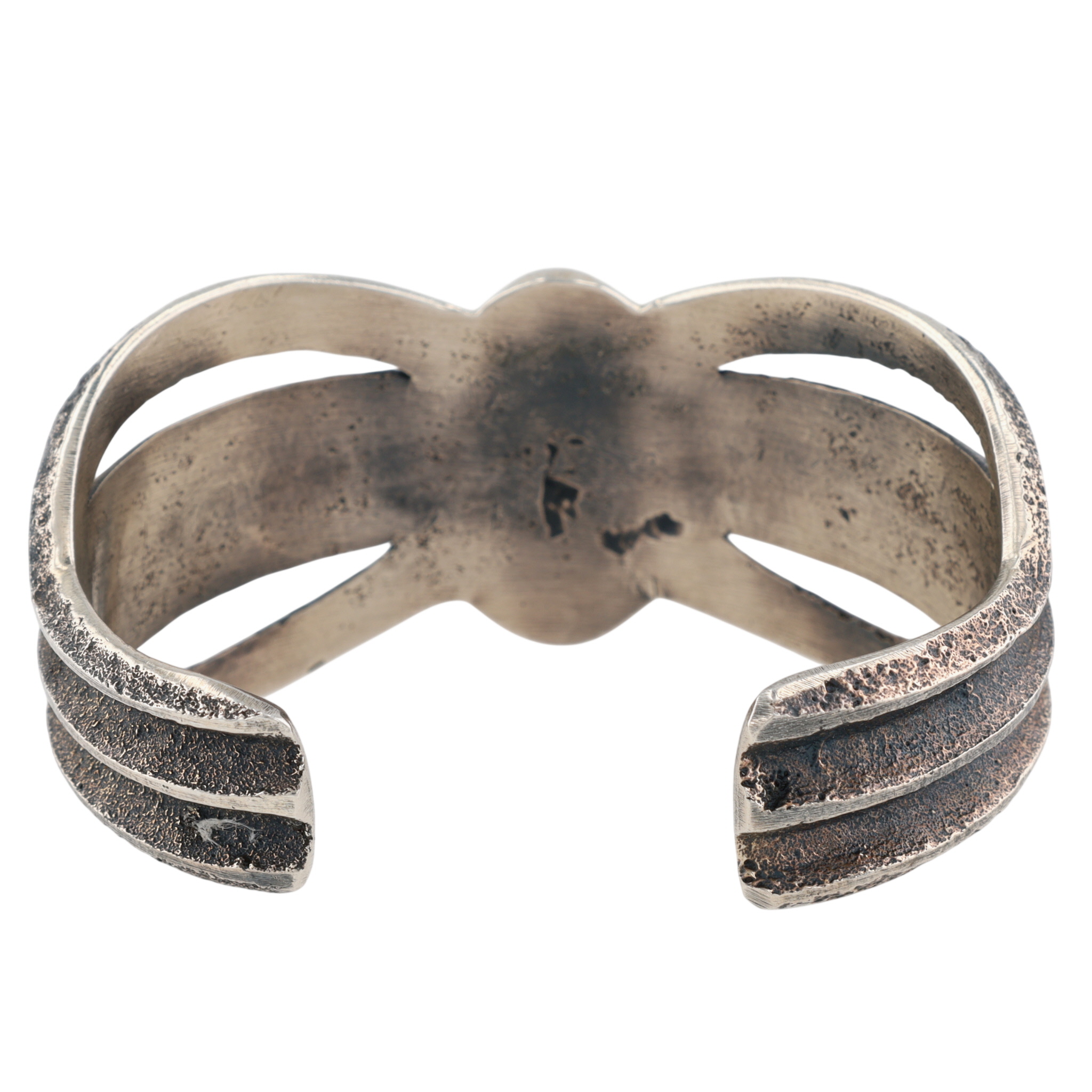 Gary Custer Navajo Sterling Turquoise Tufa Cast Cuff Bracelet