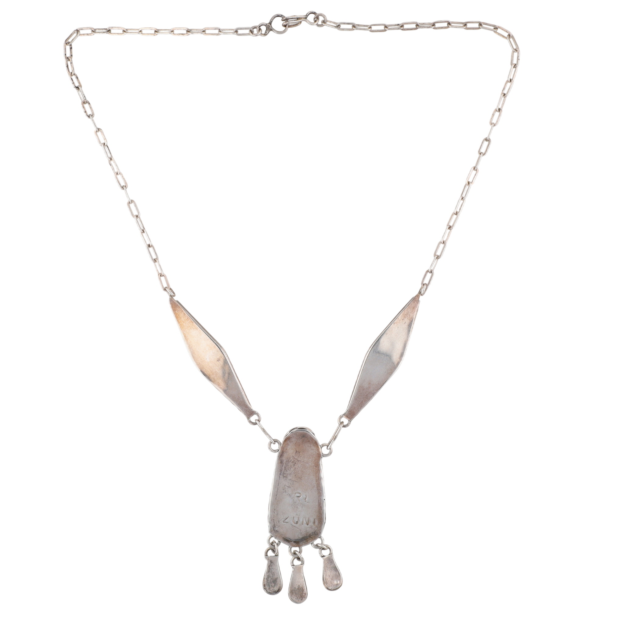 Randy Lucio Zuni Sterling Multi-Stone Inlay Necklace