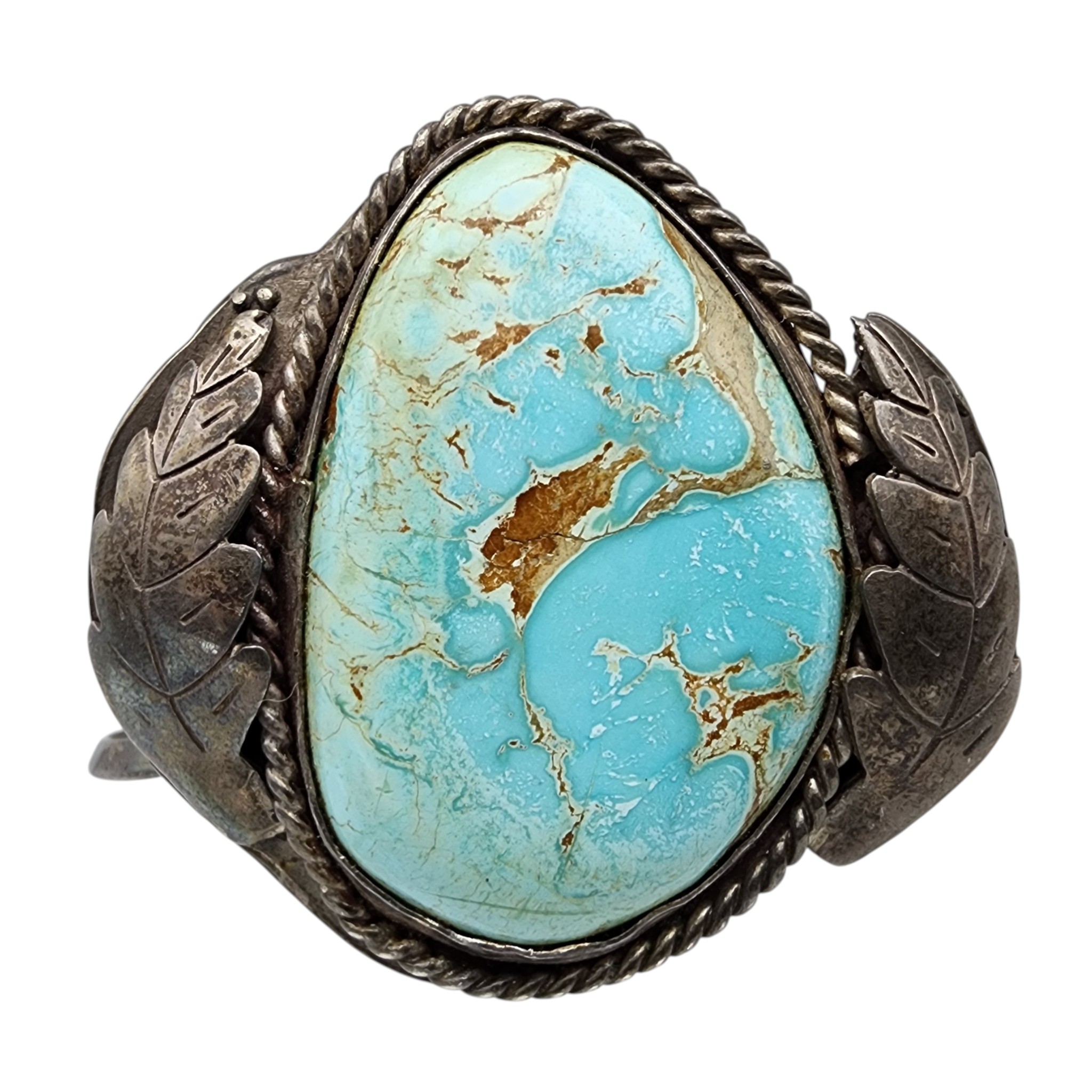 Vintage Navajo Sterling Turquoise Cuff Bracelet