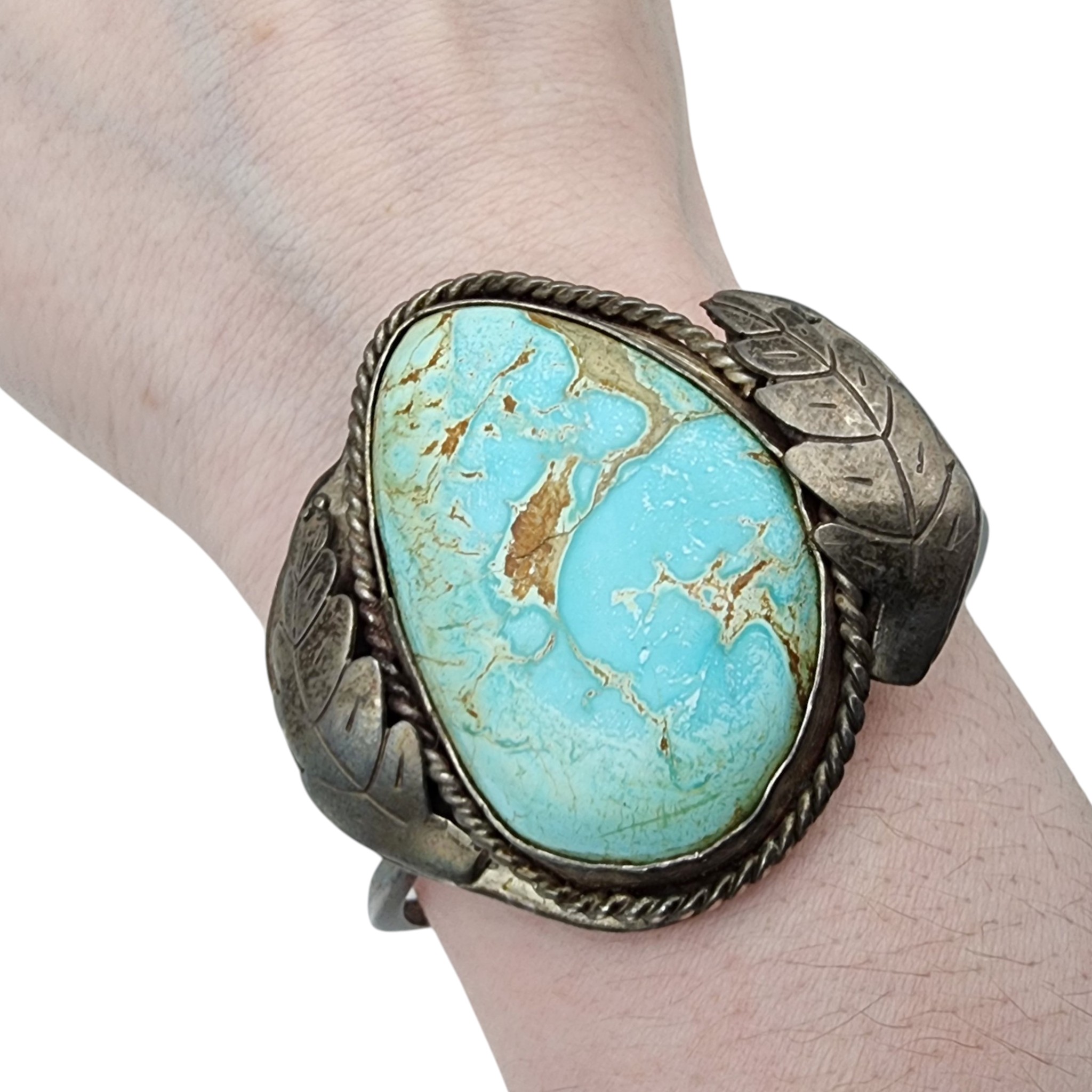 Vintage Navajo Sterling Turquoise Cuff Bracelet
