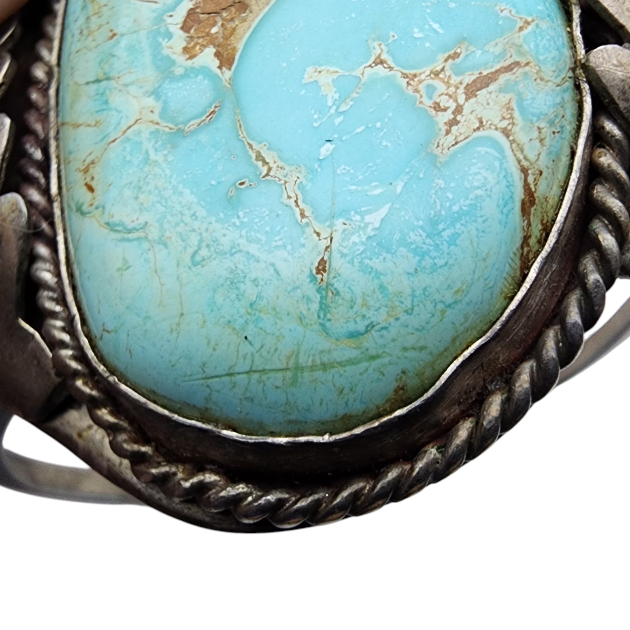 Vintage Navajo Sterling Turquoise Cuff Bracelet