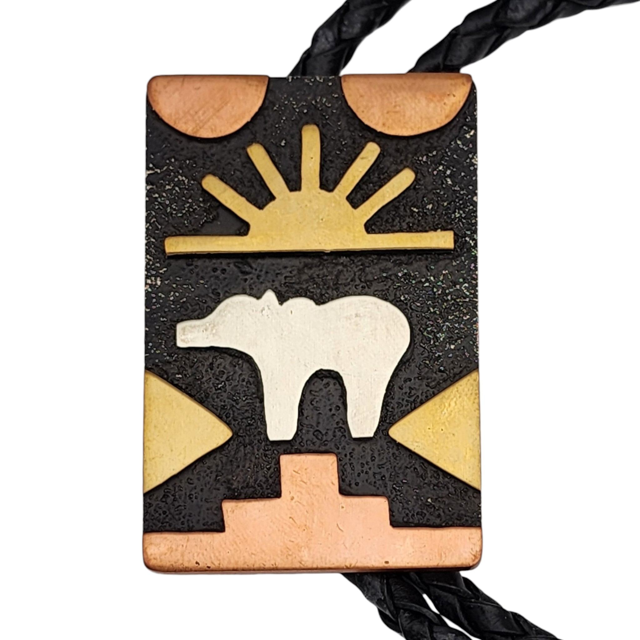 Jeremy & Eileen Rosetta Santo Domingo Multi-Metal Overlay Bolo Tie