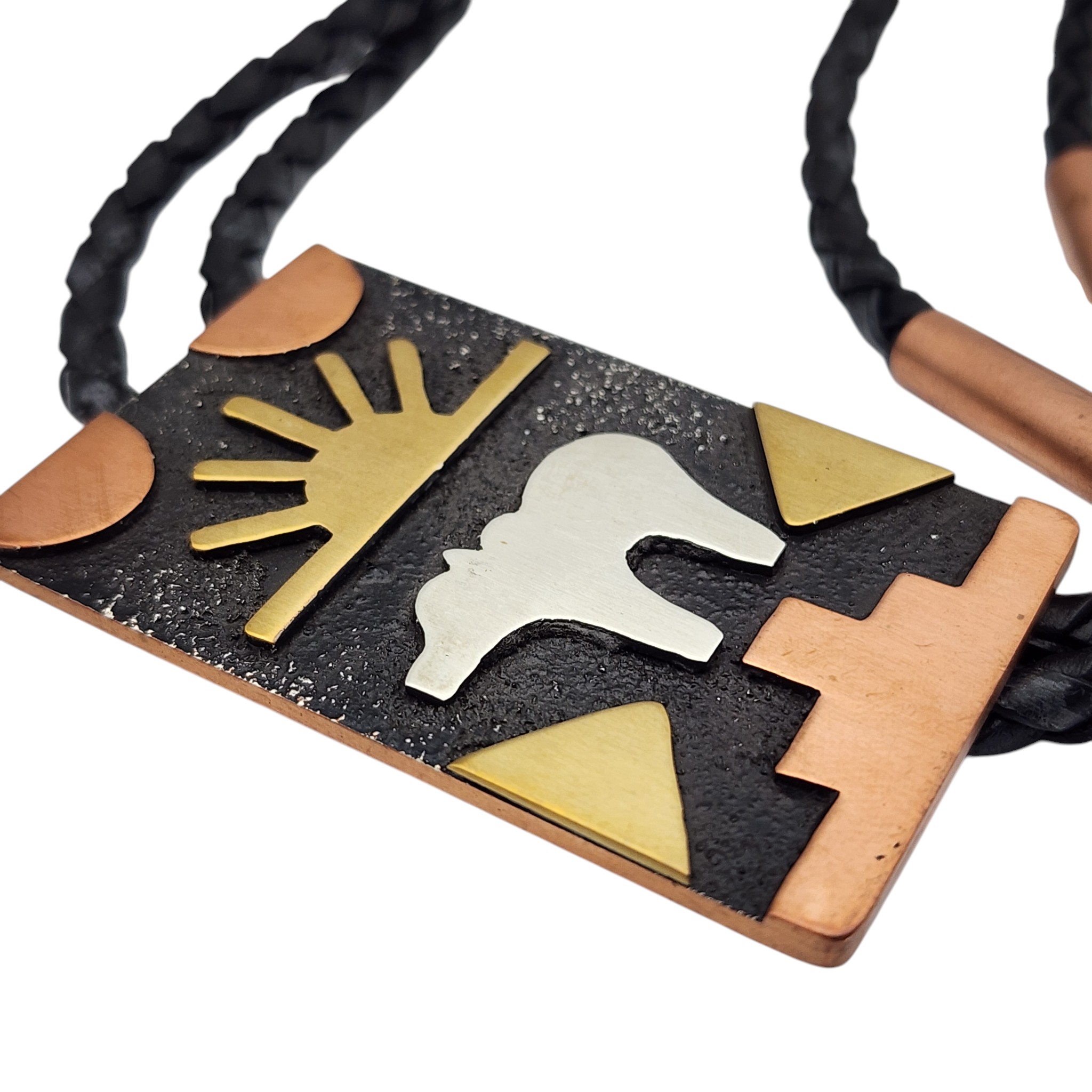Jeremy & Eileen Rosetta Santo Domingo Multi-Metal Overlay Bolo Tie