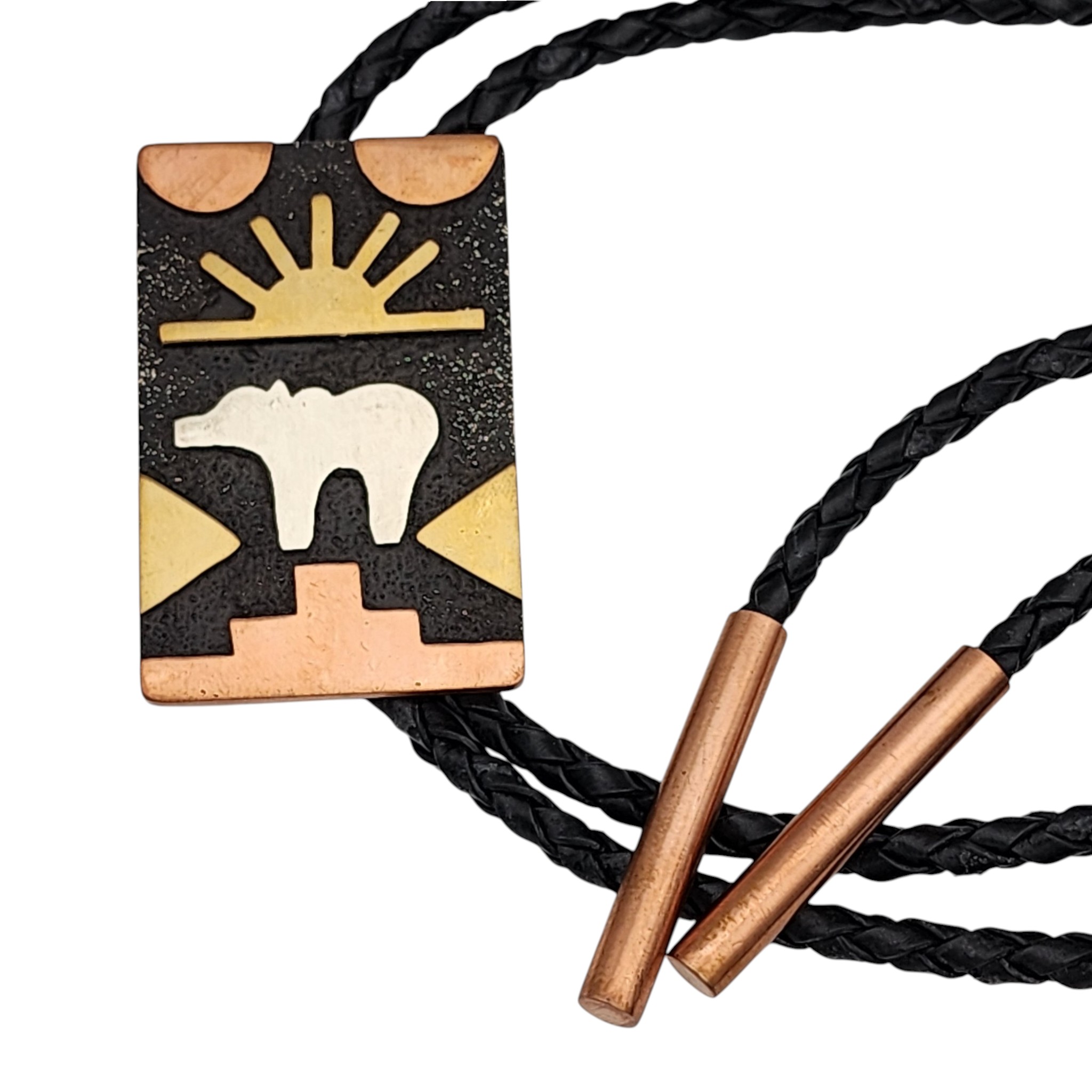 Jeremy & Eileen Rosetta Santo Domingo Multi-Metal Overlay Bolo Tie