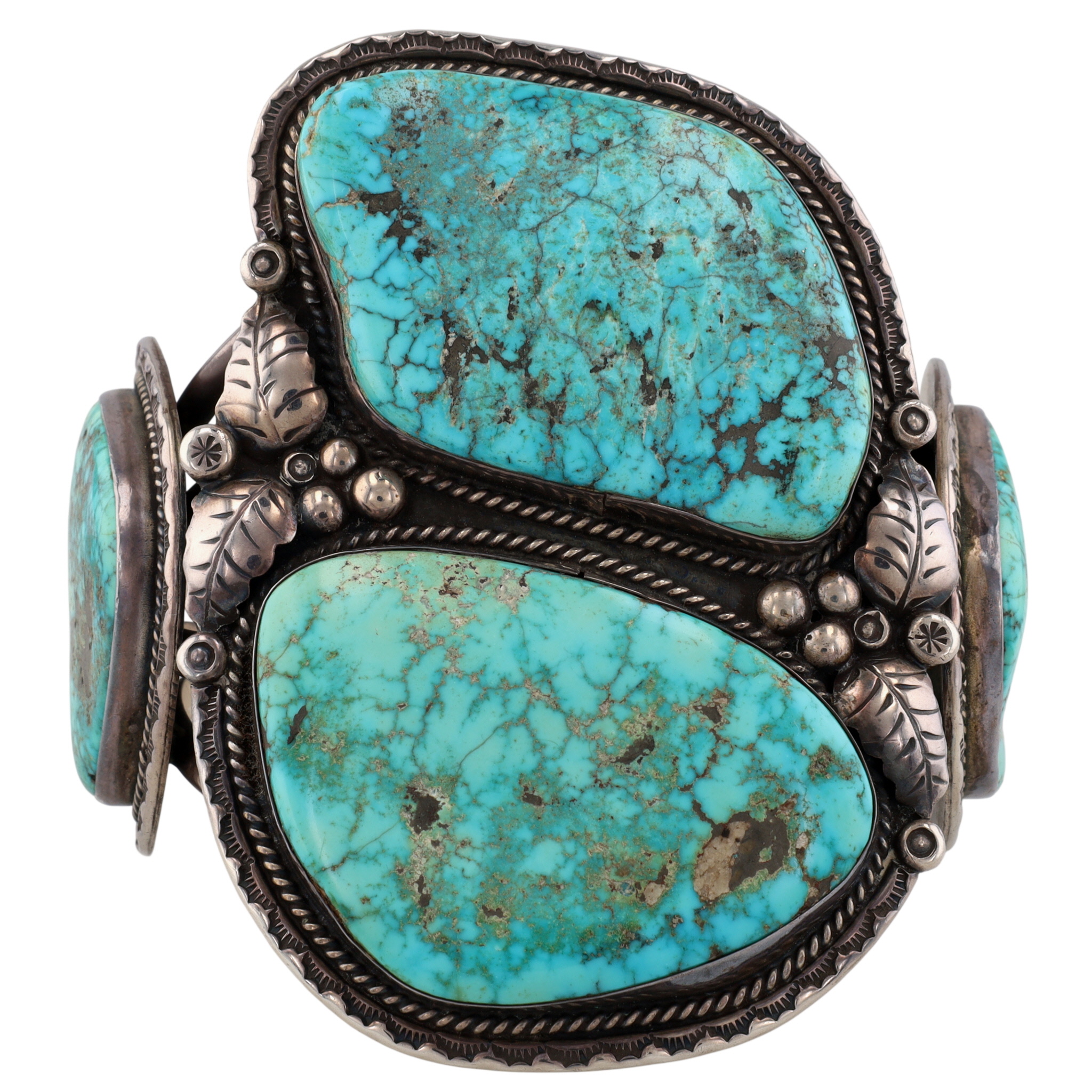 HUGE Teddy Goodluck Navajo Sterling Kingman Turquoise Cuff Bracelet