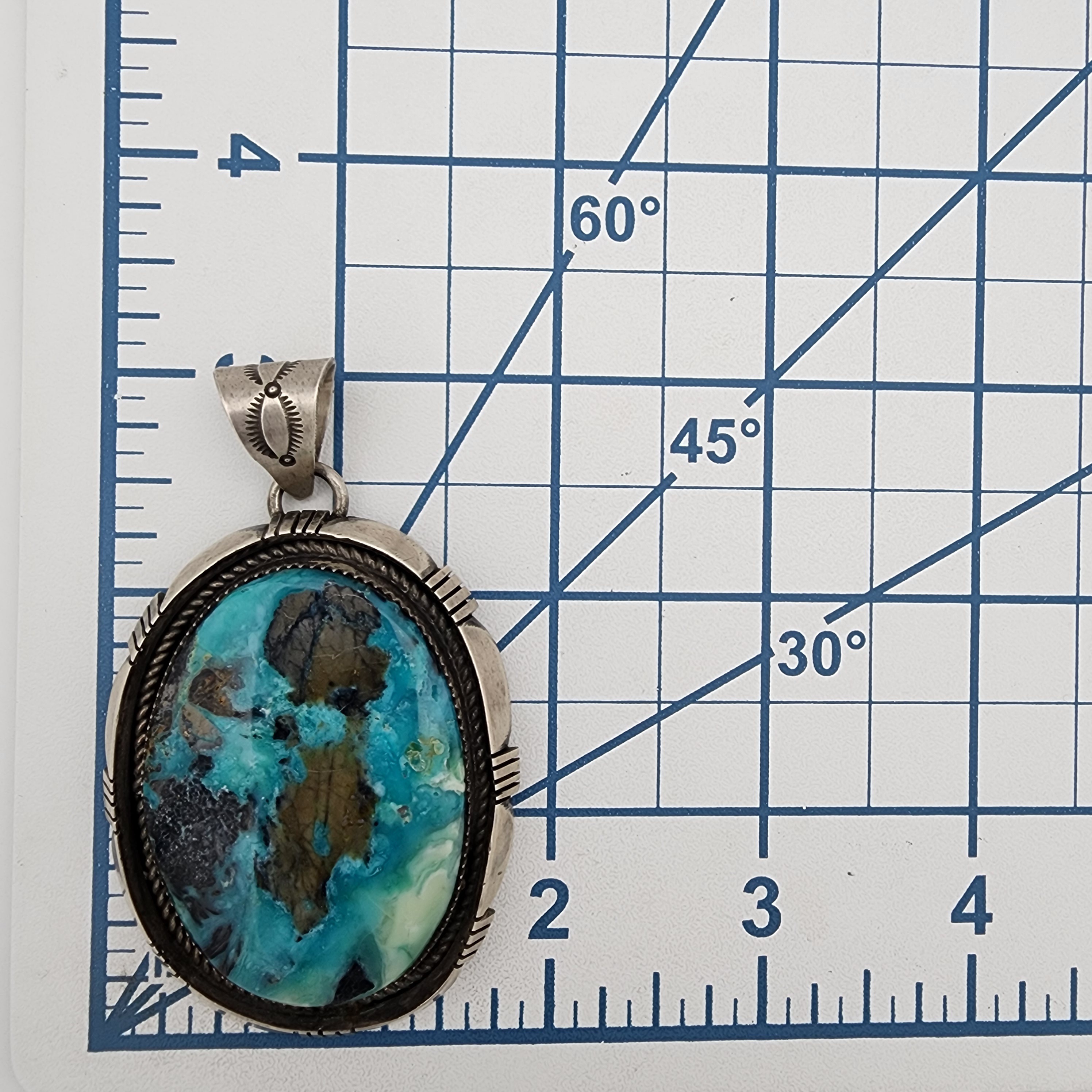 Victor Thompson Navajo Sterling Kingman Turquoise Pendant