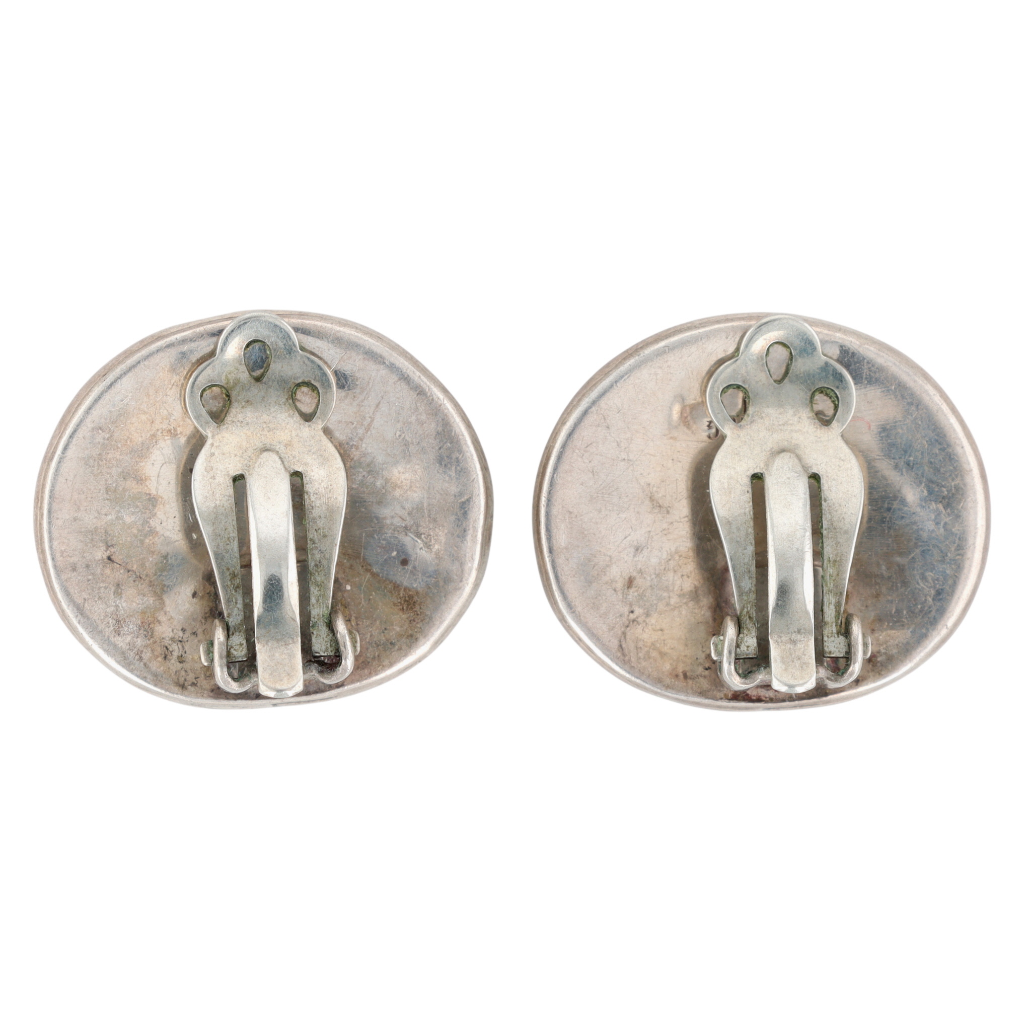 Sibert & Janita Kallestewa Zuni Sterling Turquoise Inlay Earrings
