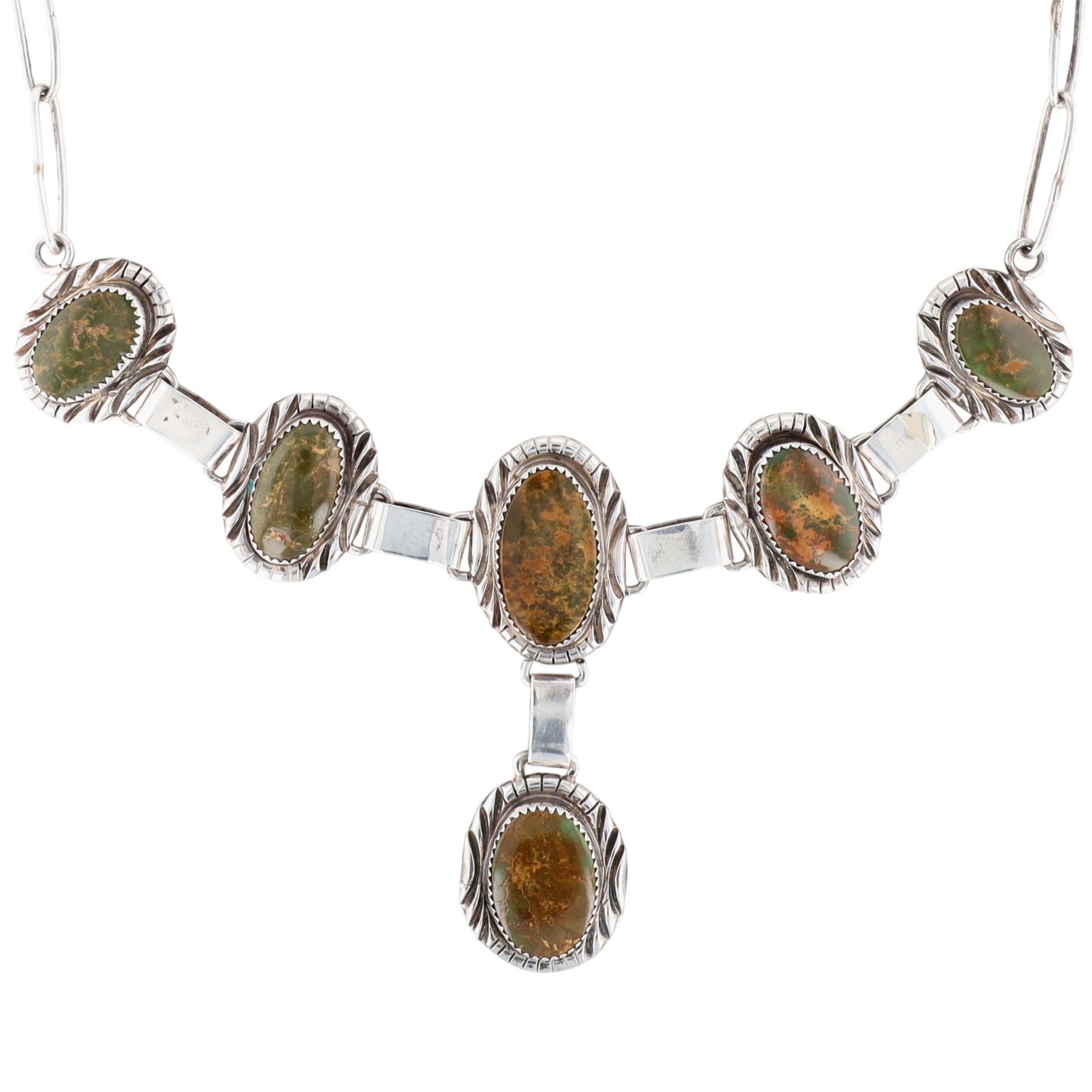 Navajo Sterling Royston Turquoise Station Necklace