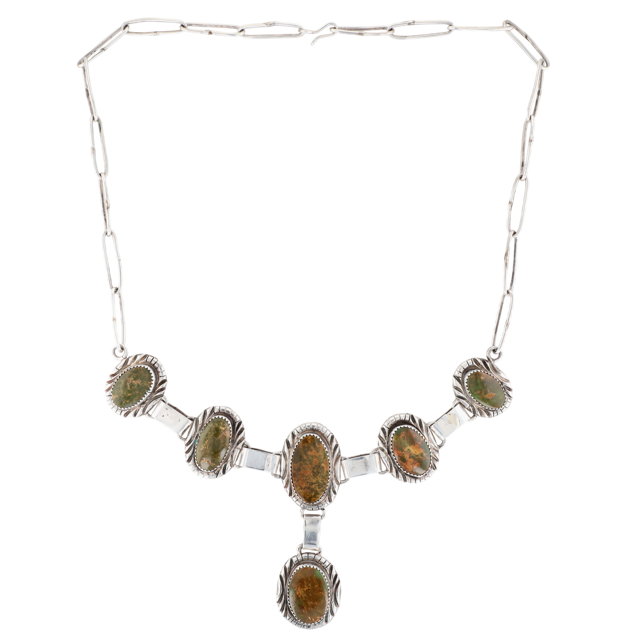 Navajo Sterling Royston Turquoise Station Necklace